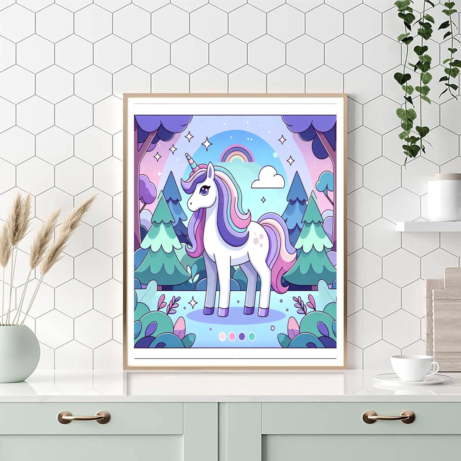Enchanted Unicorn Woods Paint By Numbers