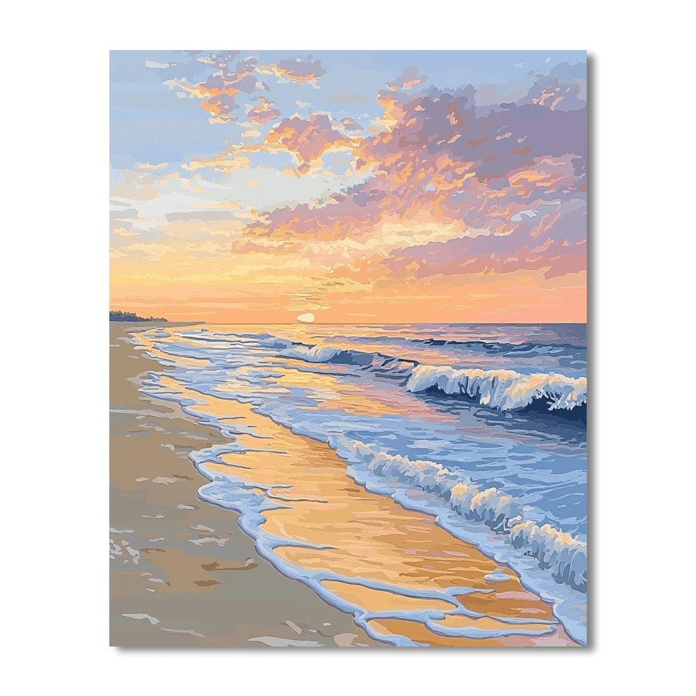 Monet Inspired Sunset Oasis  Paint By Numbers Art