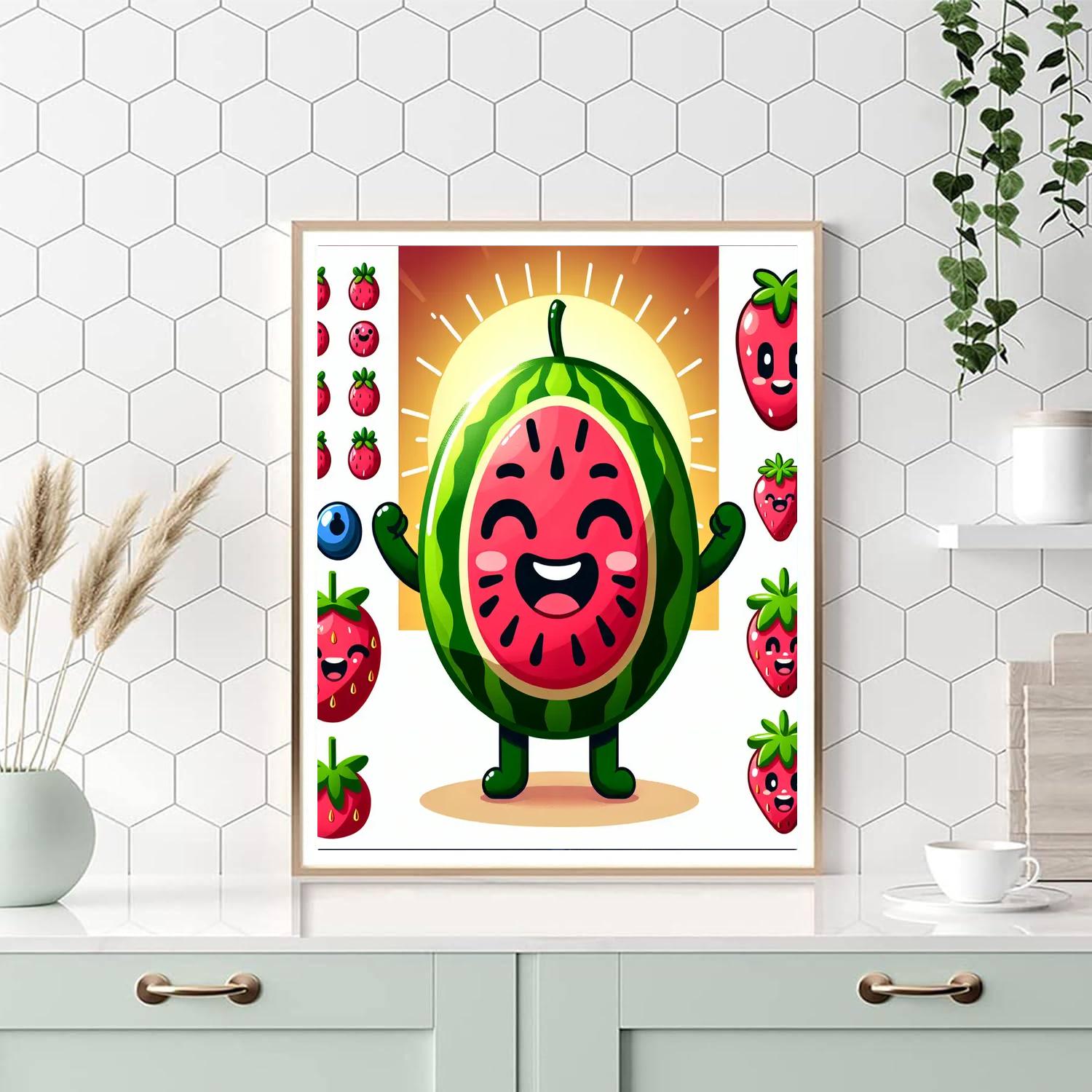 Whimsical Watermelon Paint By Numbers Art