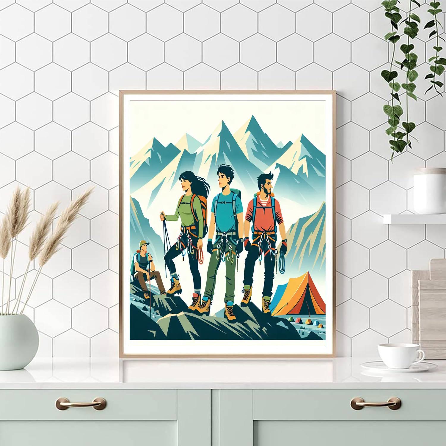 Mountainous Adventure Trek Painting Number Kit