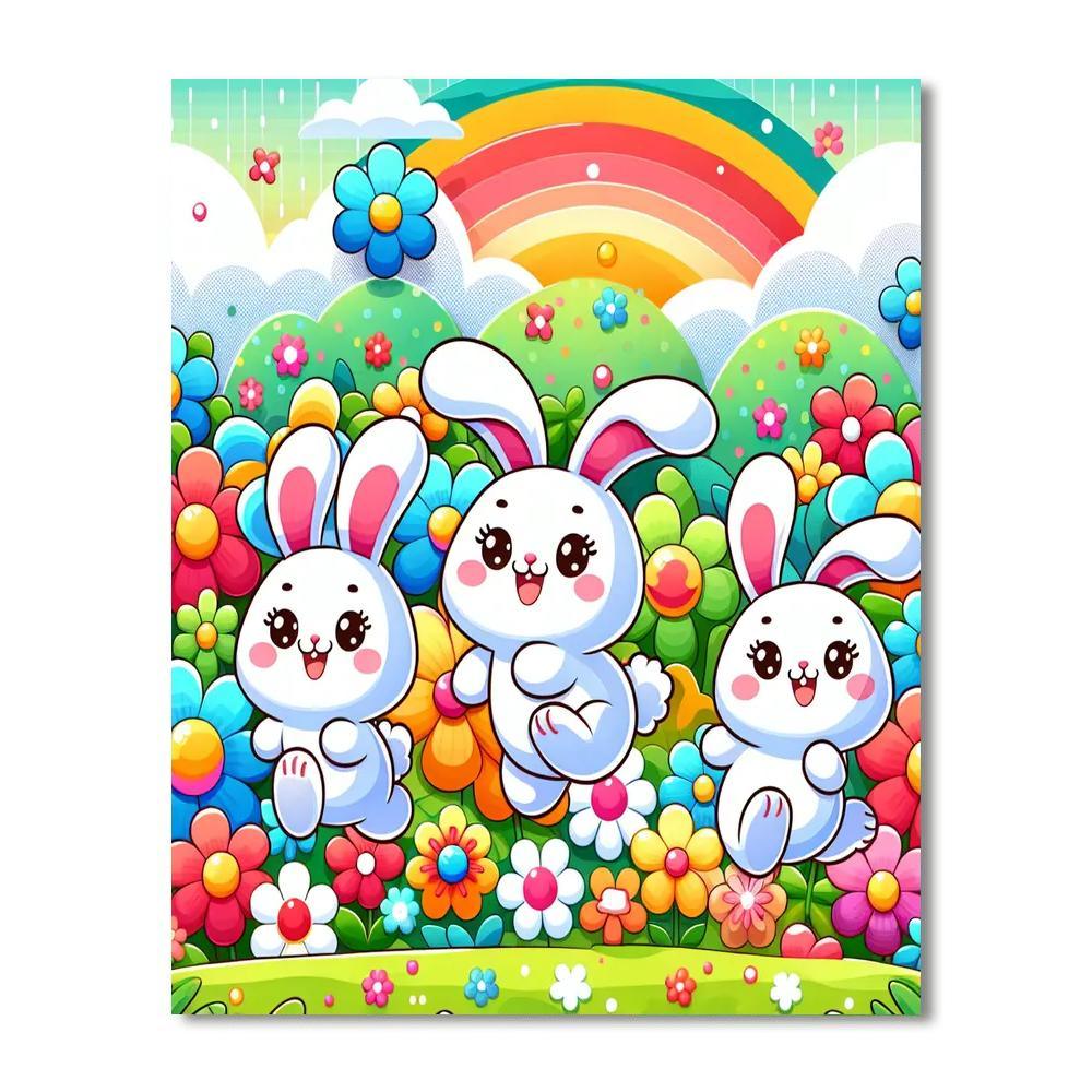 Bouncing Bunny Hop Paint By Number
