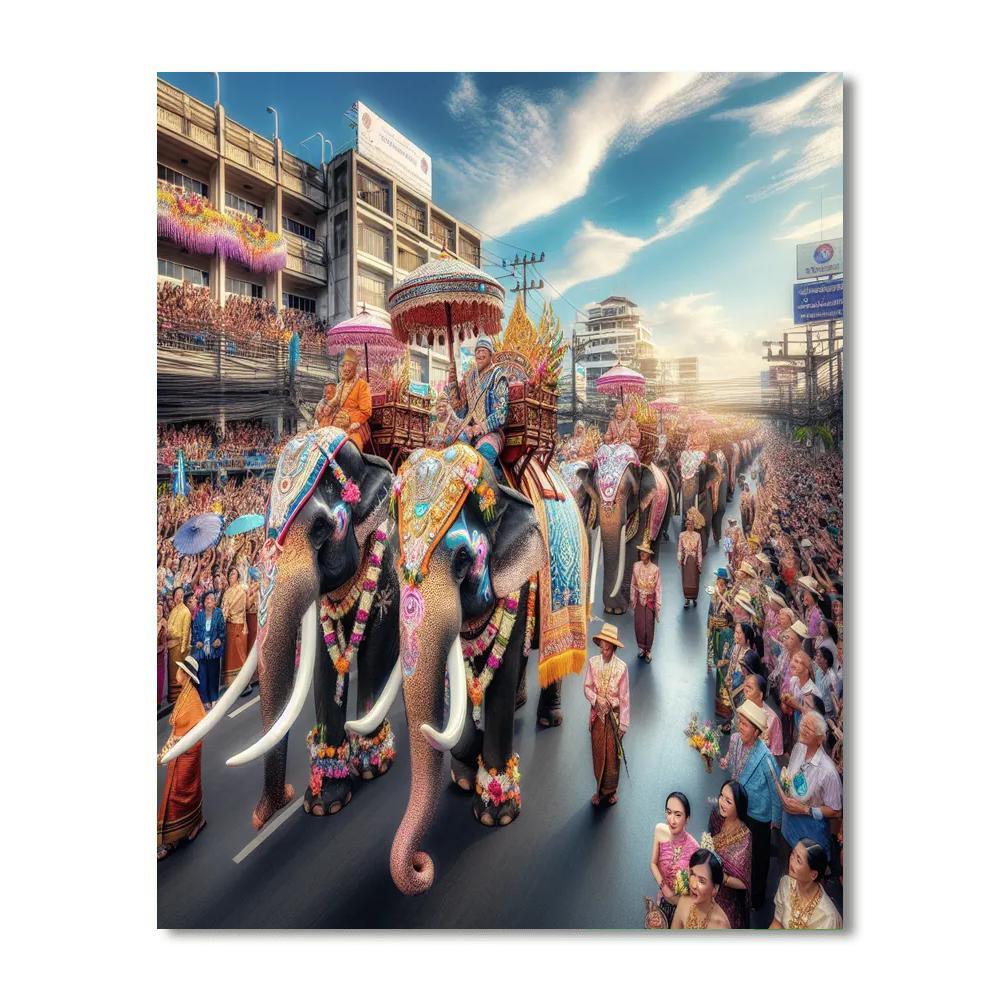 World Elephant Day - Thailand Paint By Color