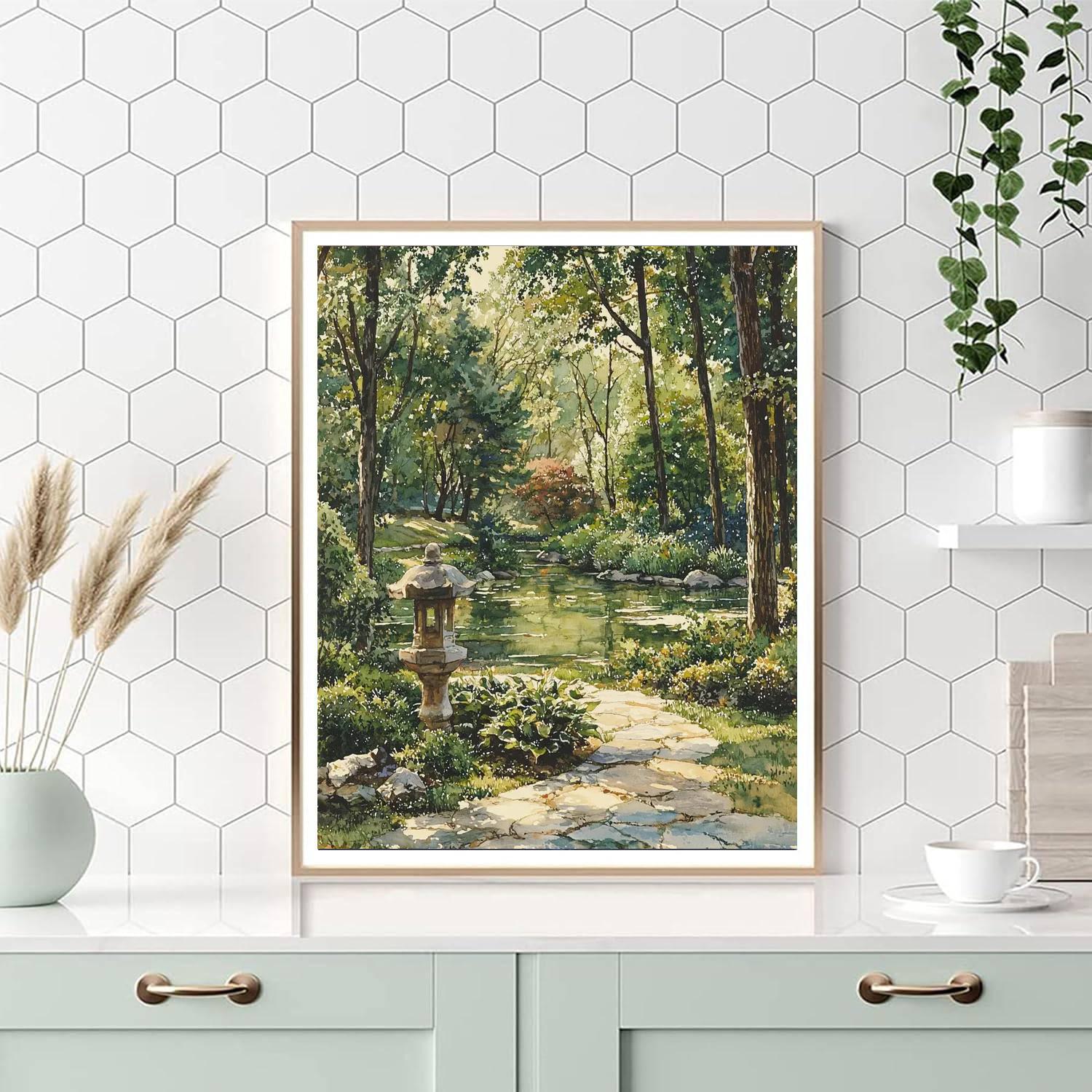 Zhao Mengfu Inspired Serenity Of Quiet Gardens  Paint By Color