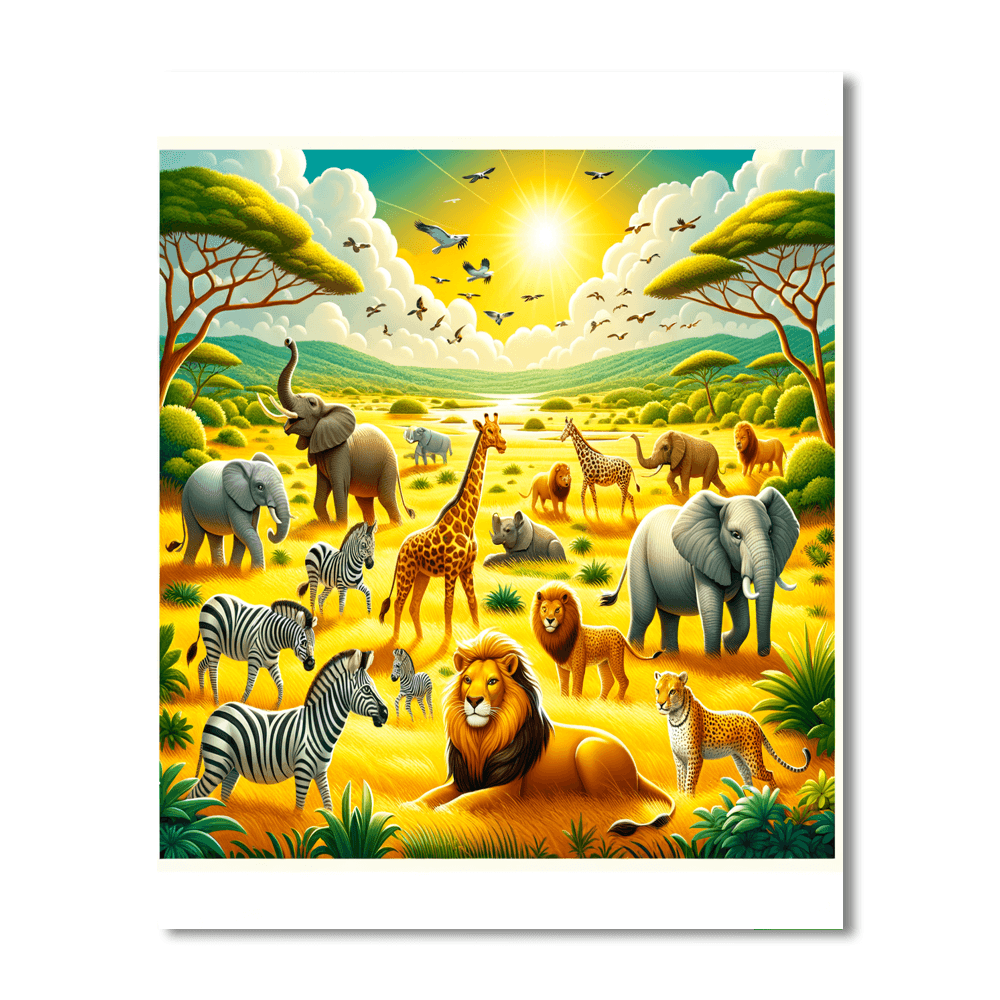 Colorful Safari Adventure Numbered Painting Kits