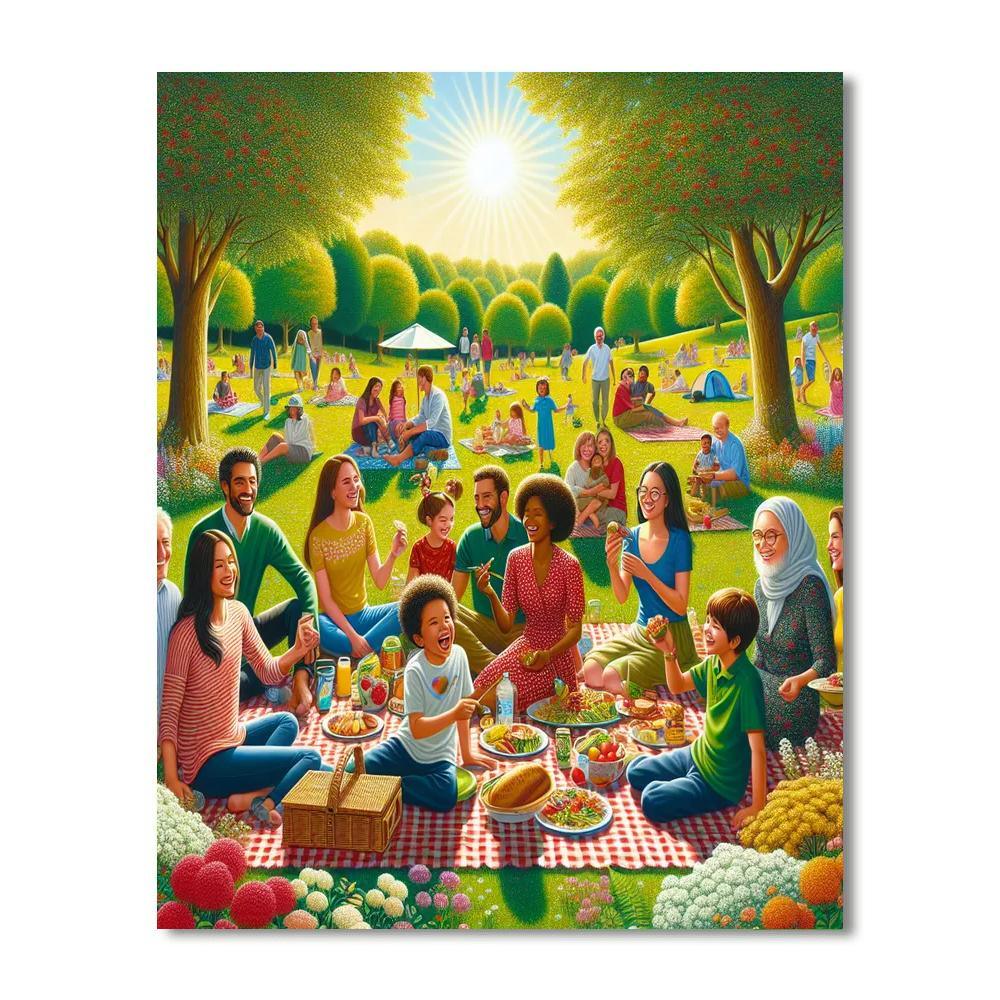 Delightful Picnic Scene Painting By Numbers Kit