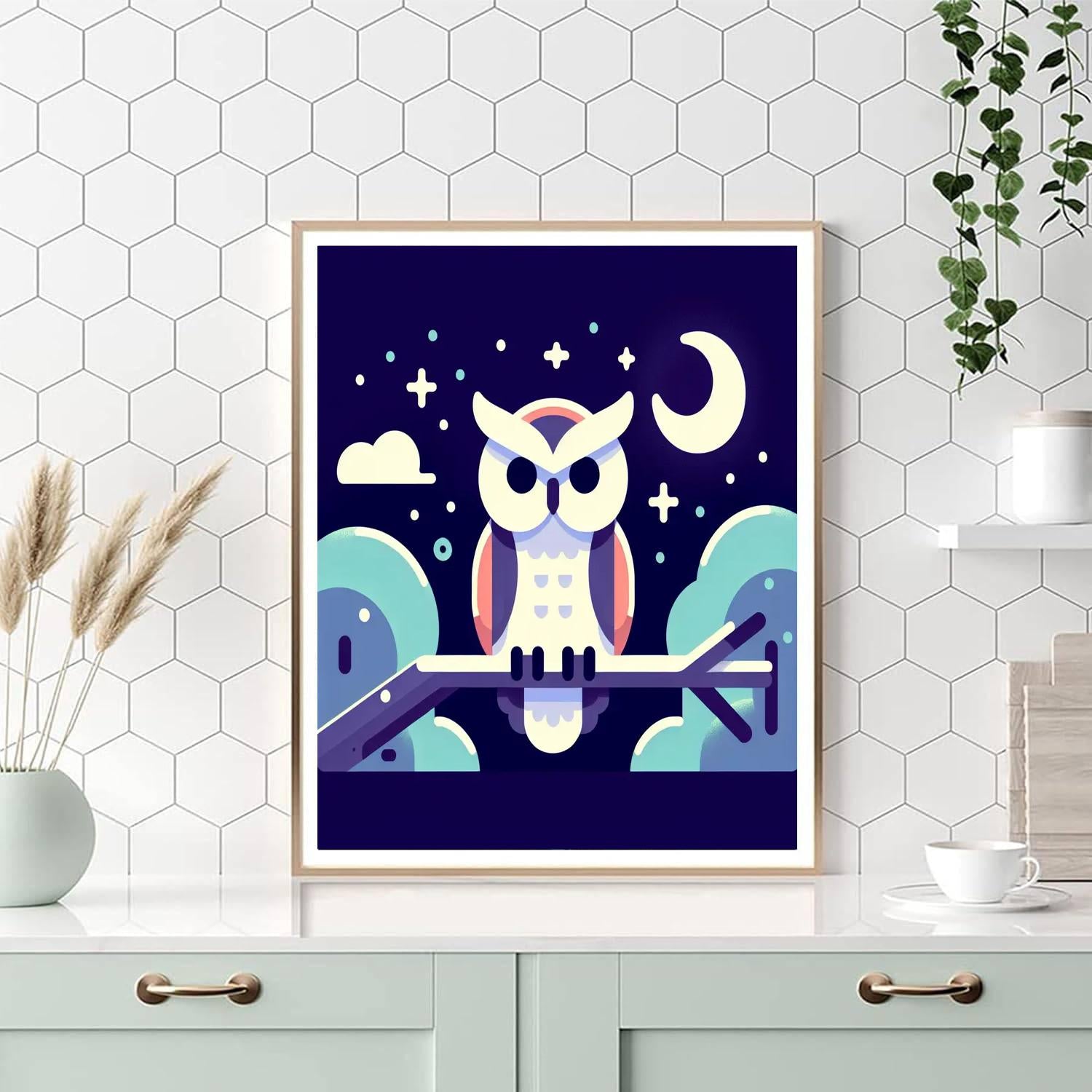 Wise Owl Night Watch Numbered Painting Kits