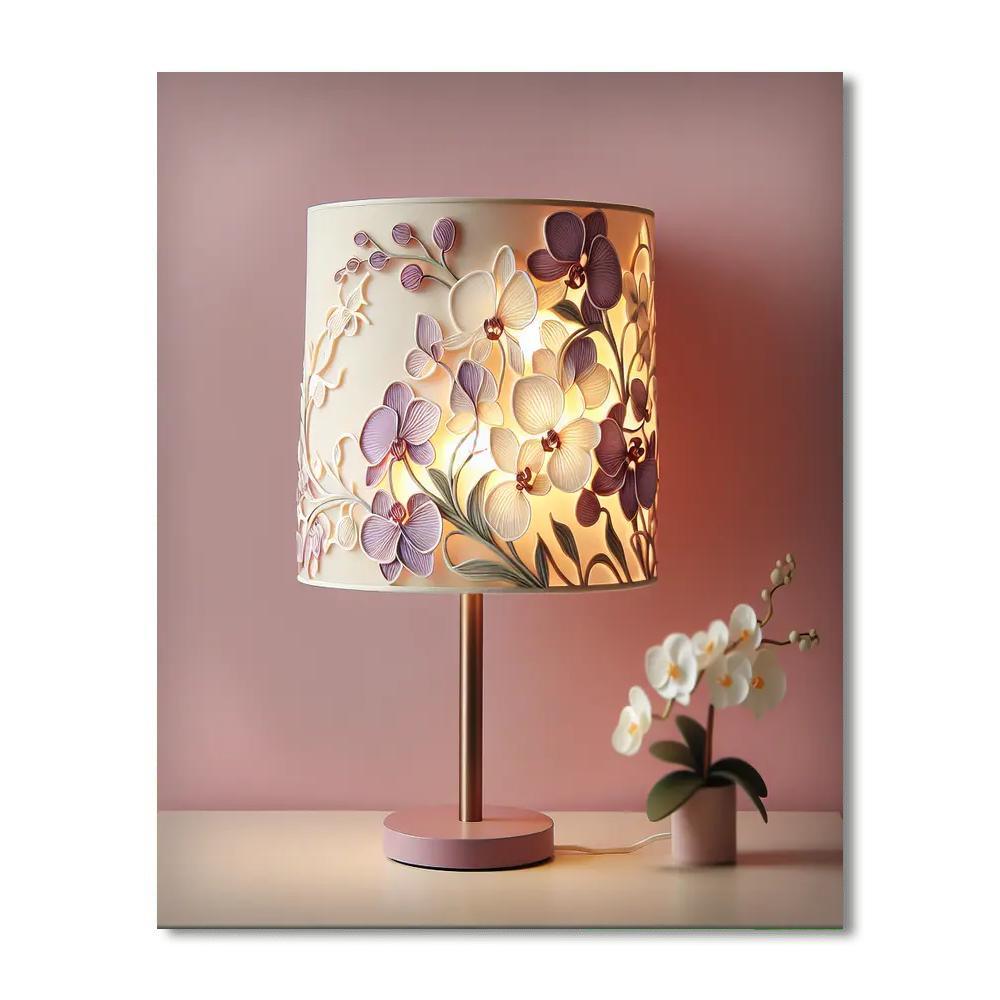 Orchid Elegance Table Lamp Paint By Number