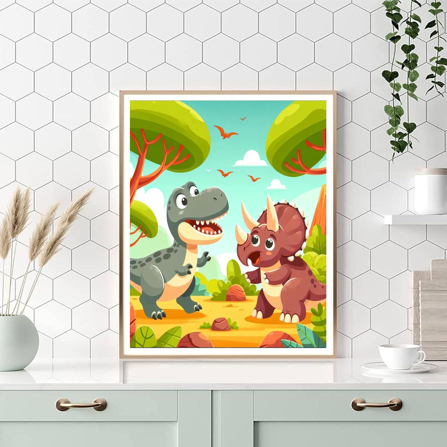 Dino Exploration Team Paint By Numbers Art