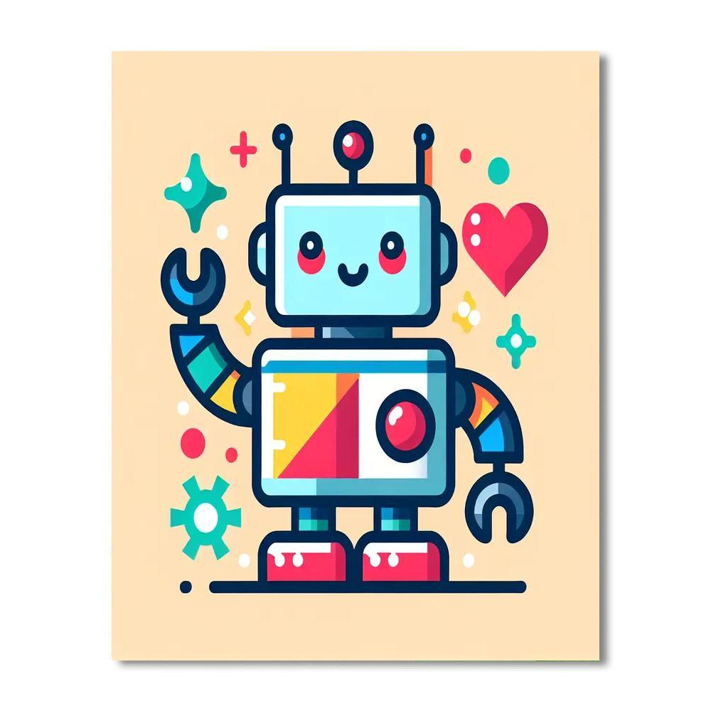 Caring Robot Painting By Numbers Kit