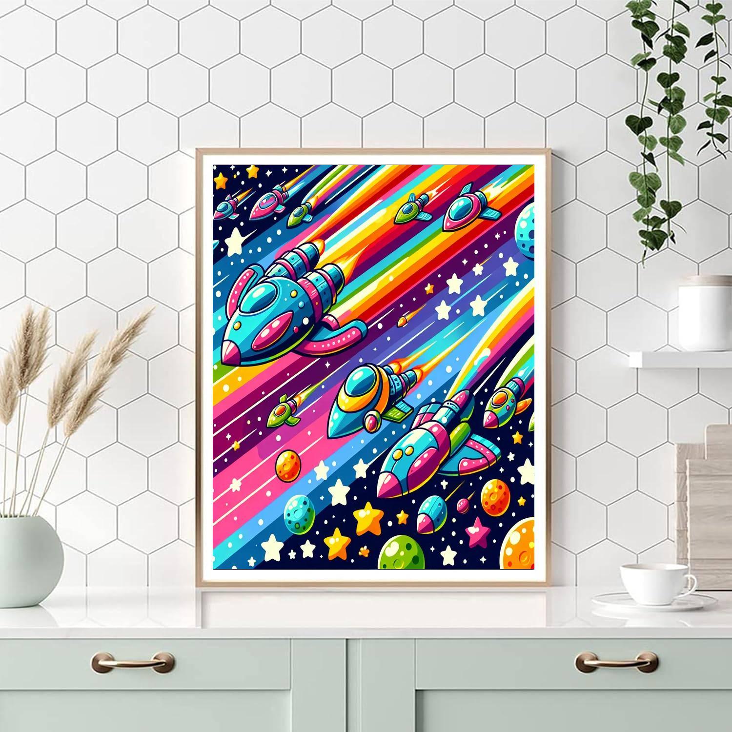 Cool Space Racers Paint By Numbers