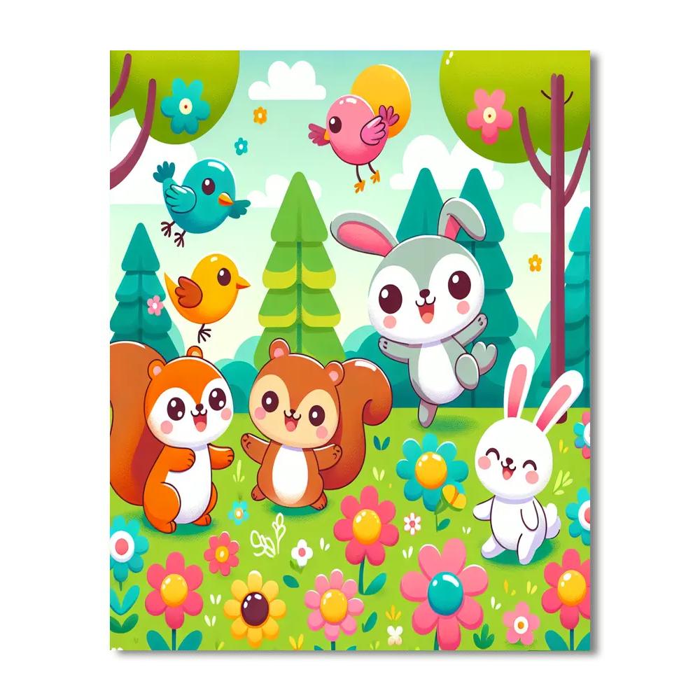 Cheerful Critters Painting Number Kit