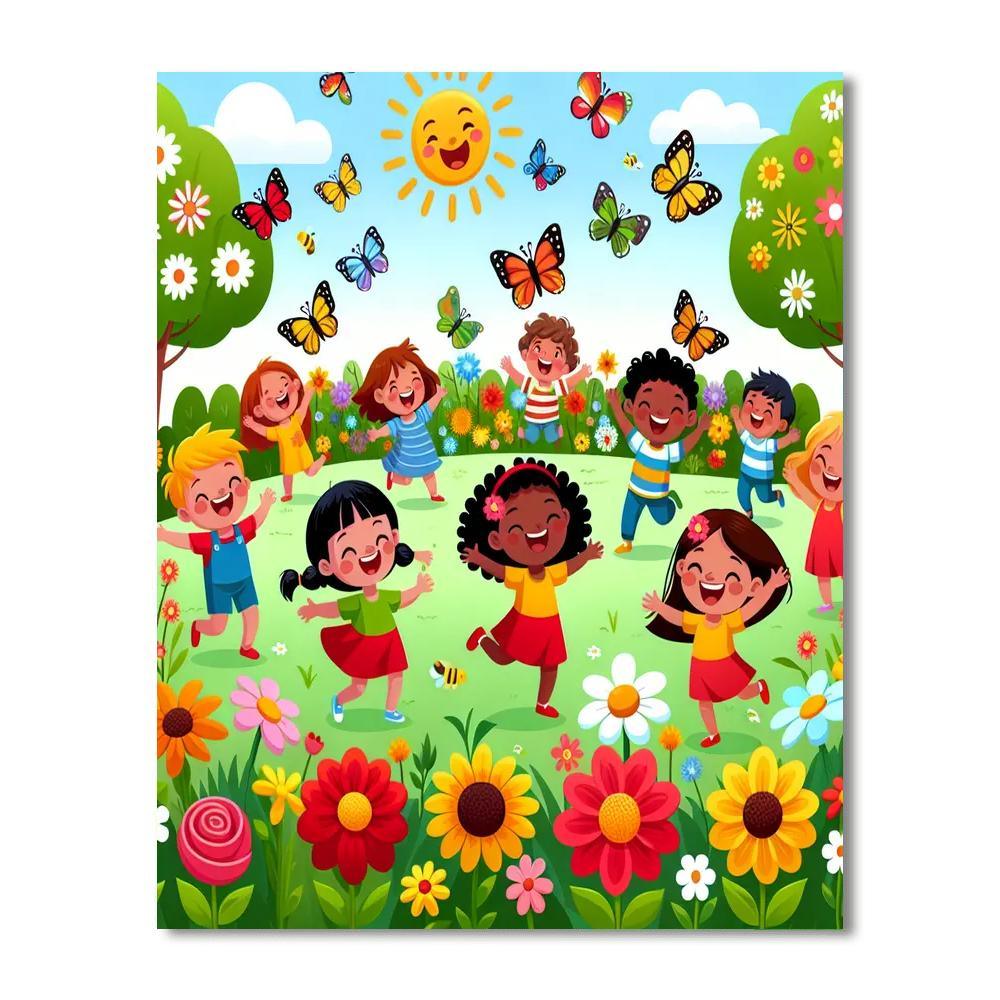 Cheerful Garden Celebration Painting By Numbers Kit