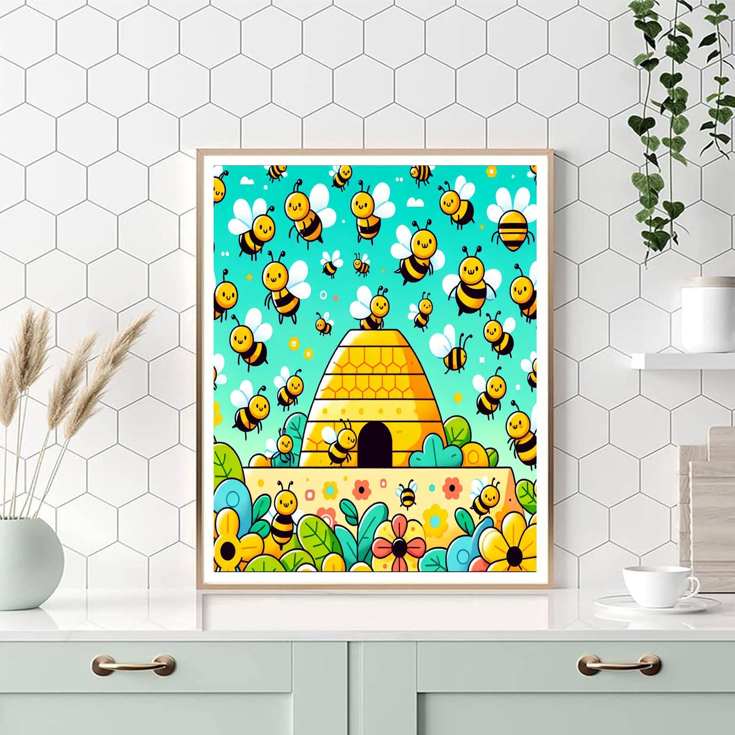 Busy Honeybee Hive Painting Number Kit
