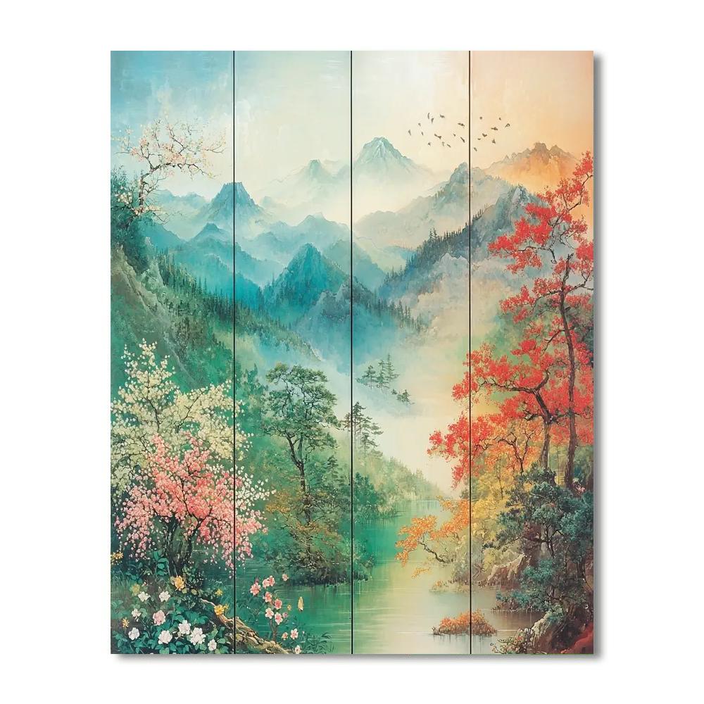 Utagawa Hiroshige Inspired Eternal Harmony Of Seasons  Paint By Numbers Art