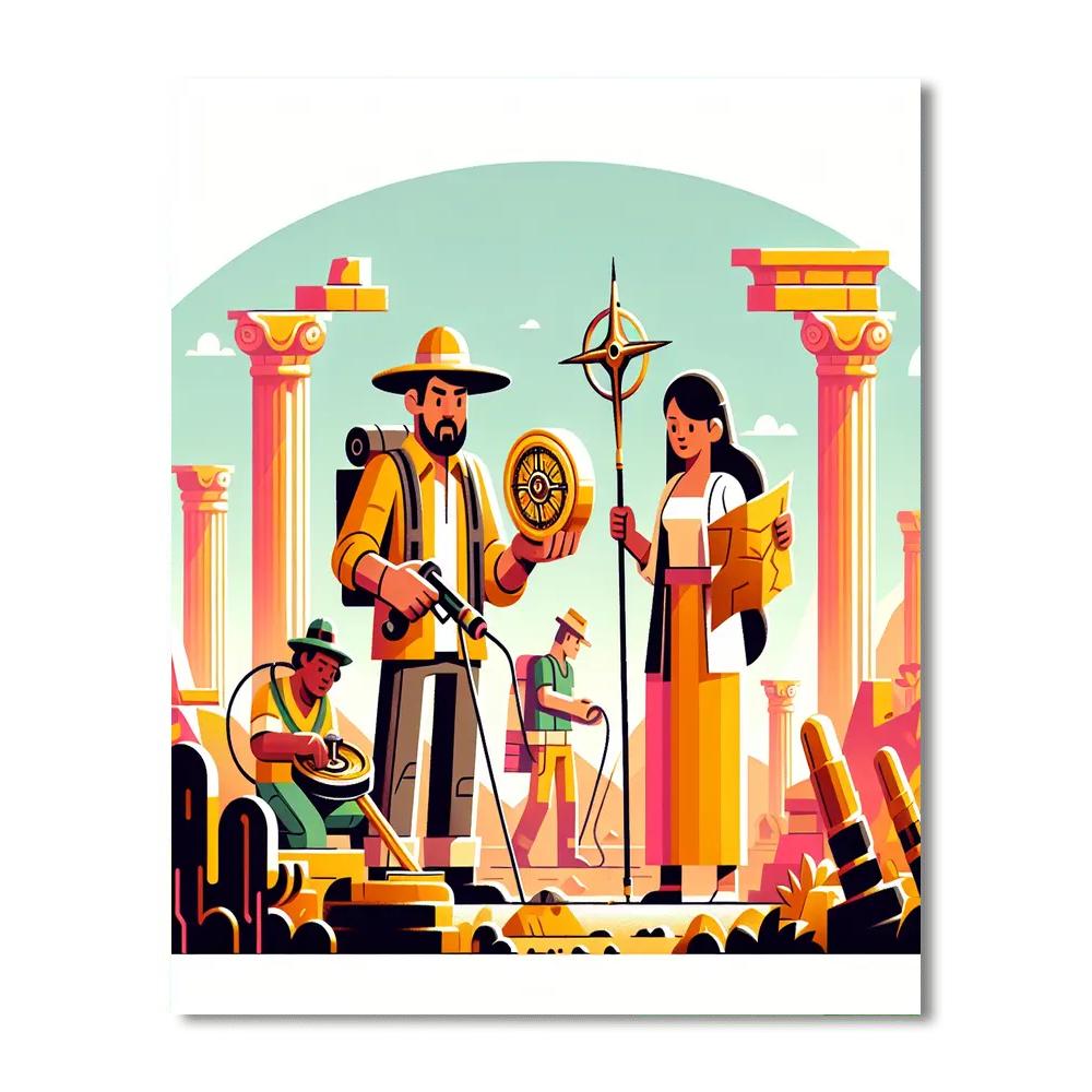 Ancient Treasure Hunt Painting Number Kit