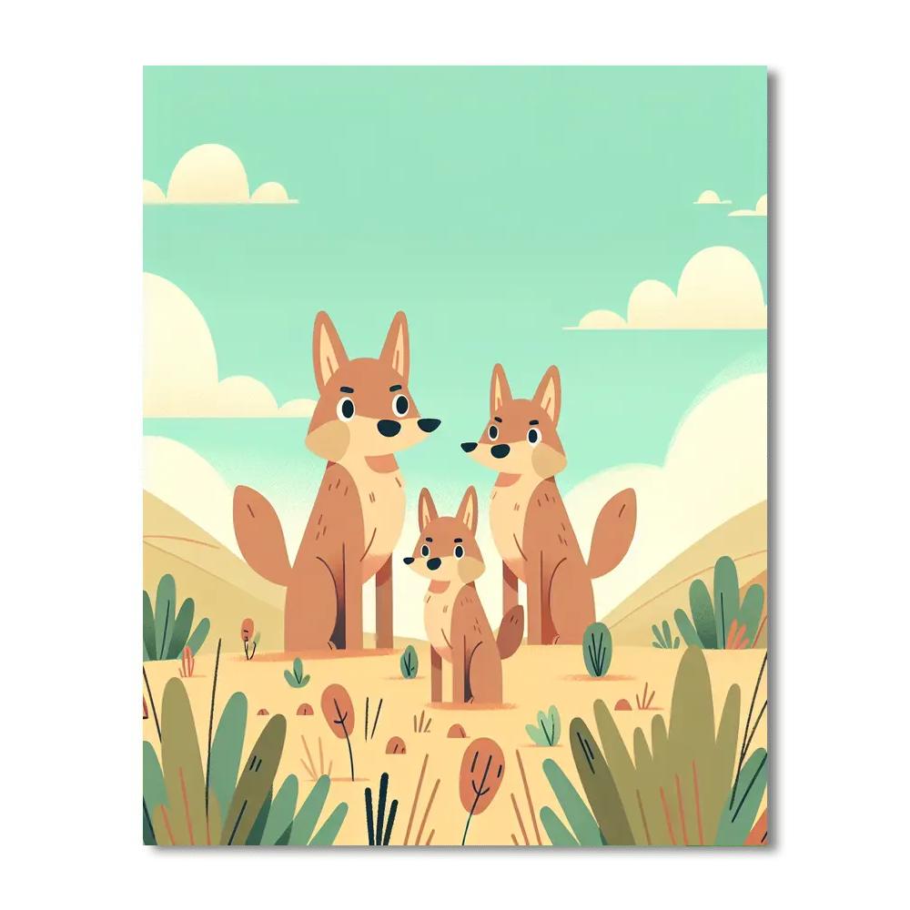 Cuddly Coyotes Numbered Painting Kits