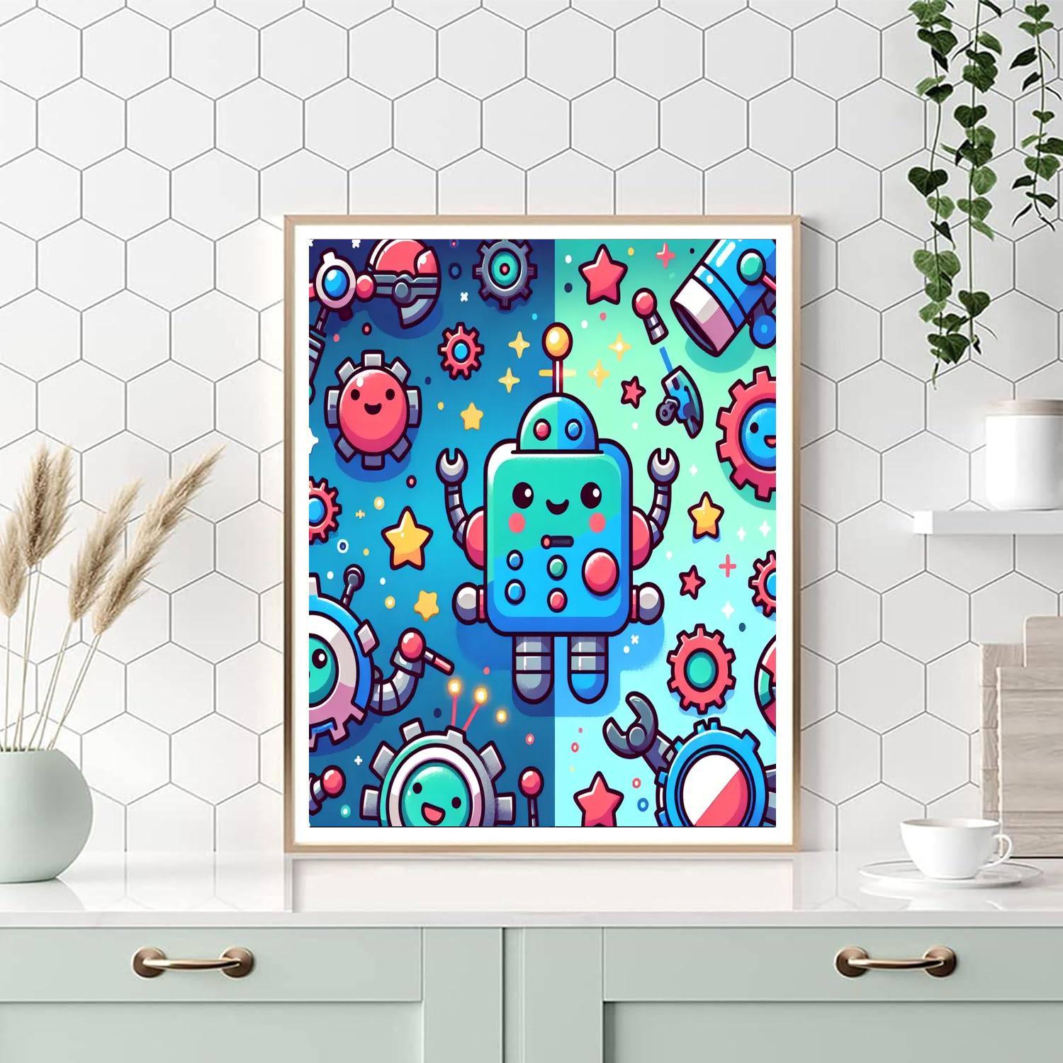 Silly Robot Friends DIY Paint By Numbers