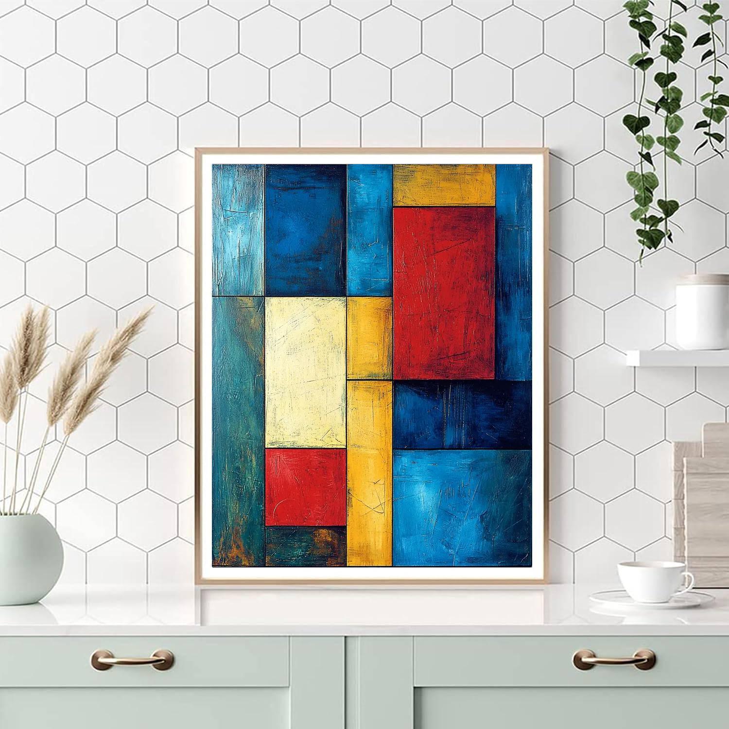 Kazimir Malevich Inspired Geometric Harmony Wall Art  Painting By Numbers Kit
