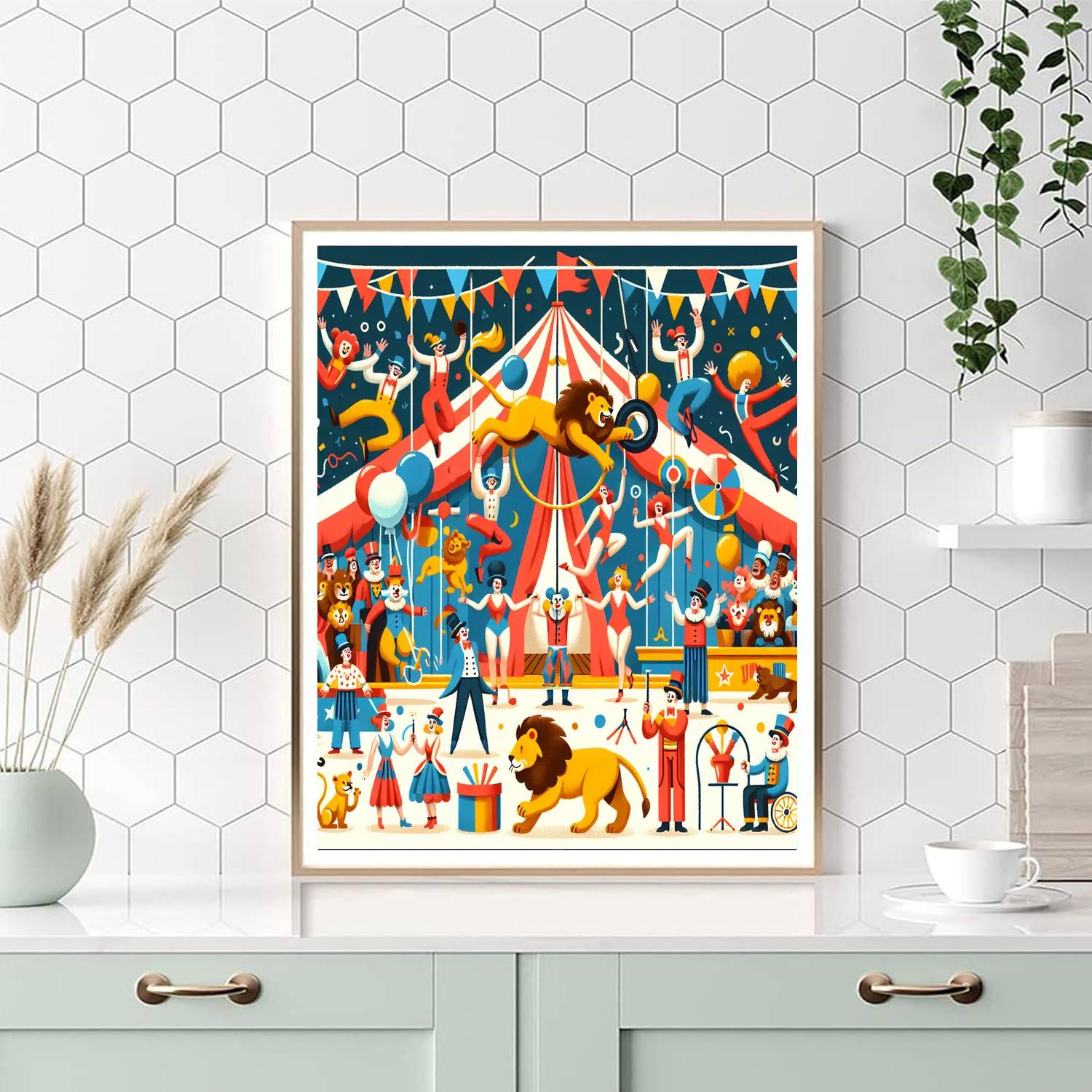 Happy Circus Spectacle Paint By Numbers Art