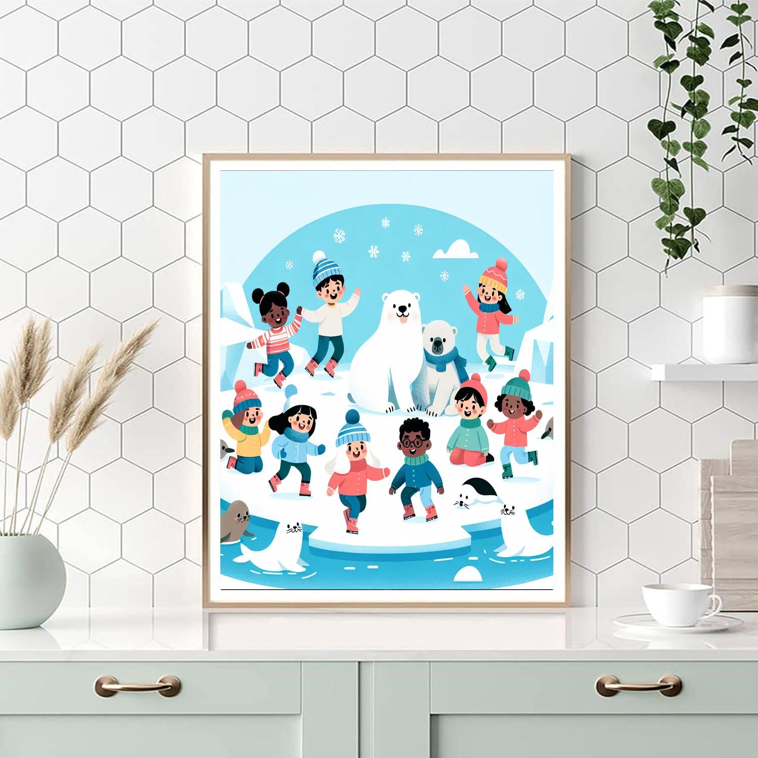 Artic Polar Playdate Paint By Numbers Art