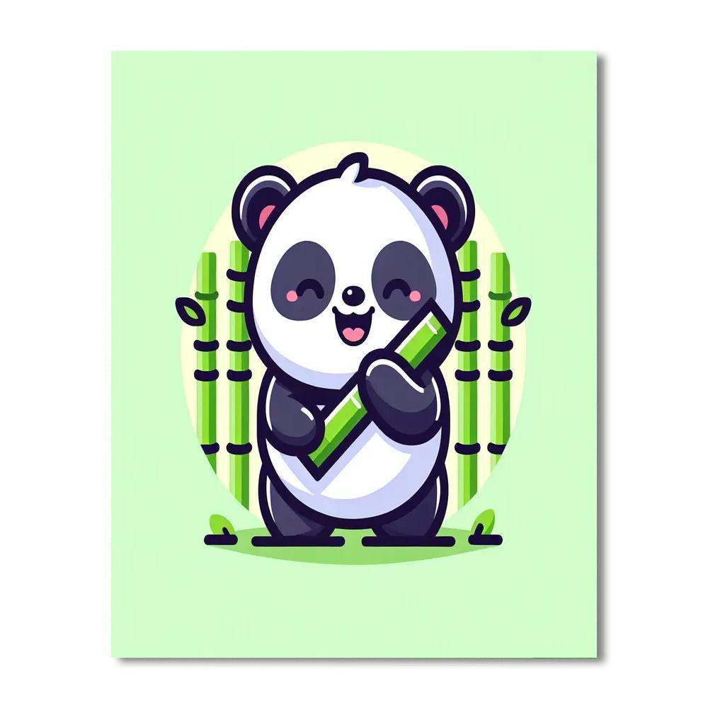 Panda's Bamboo Feast Paint By Number