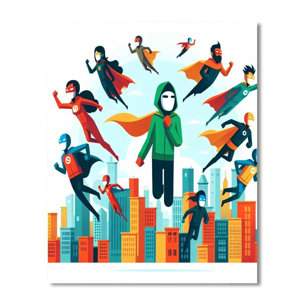 Superhero City Quest Painting By Numbers Kit