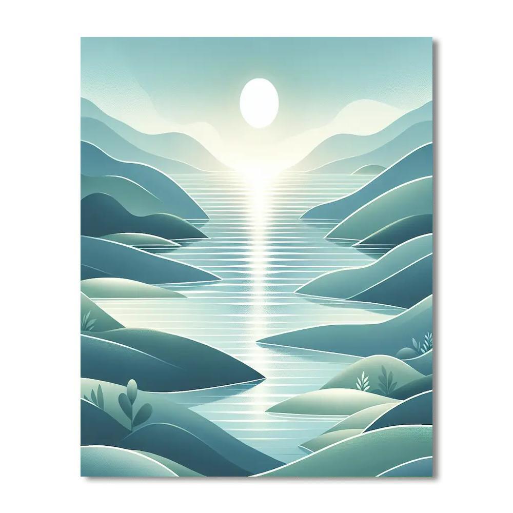 Glistening Lake Reflections Paint By Number