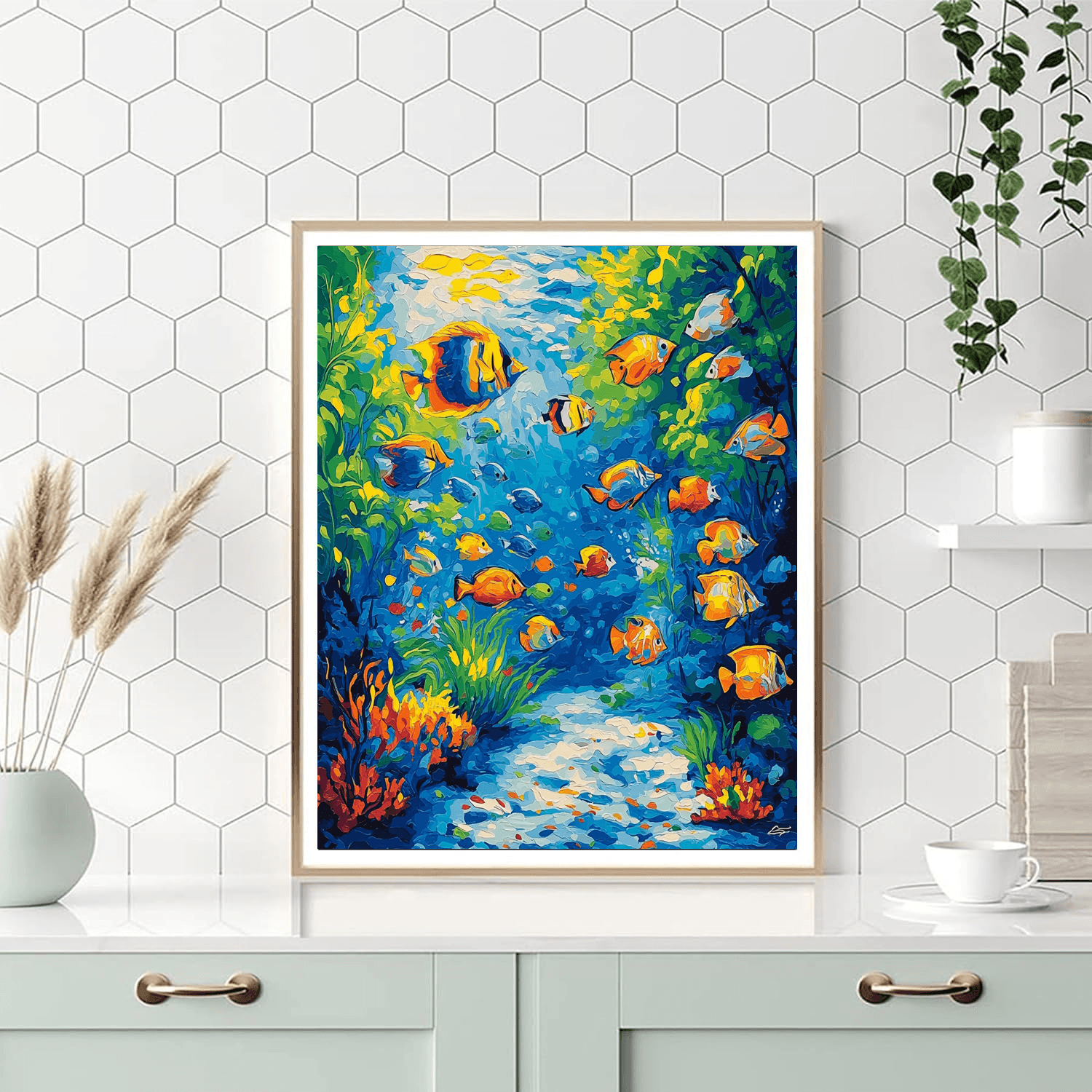 Katsushika Hokusai Inspired Undersea Adventure  DIY Paint By Numbers