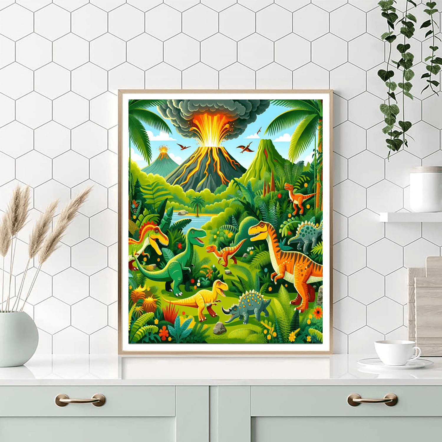 Adventurous Dino Expedition Paint By Numbers Art