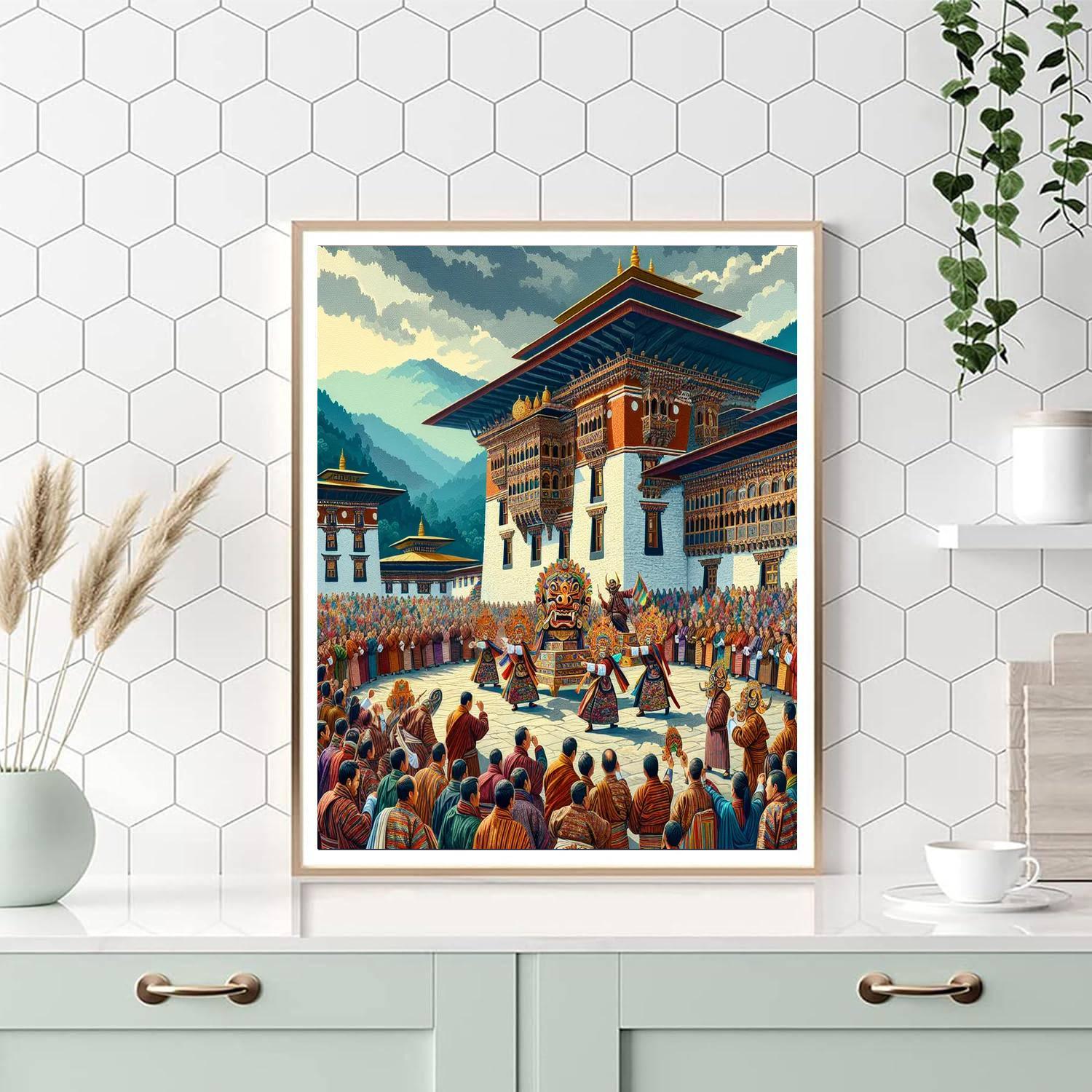 Punakha Drubchen - Bhutan Paint By Color