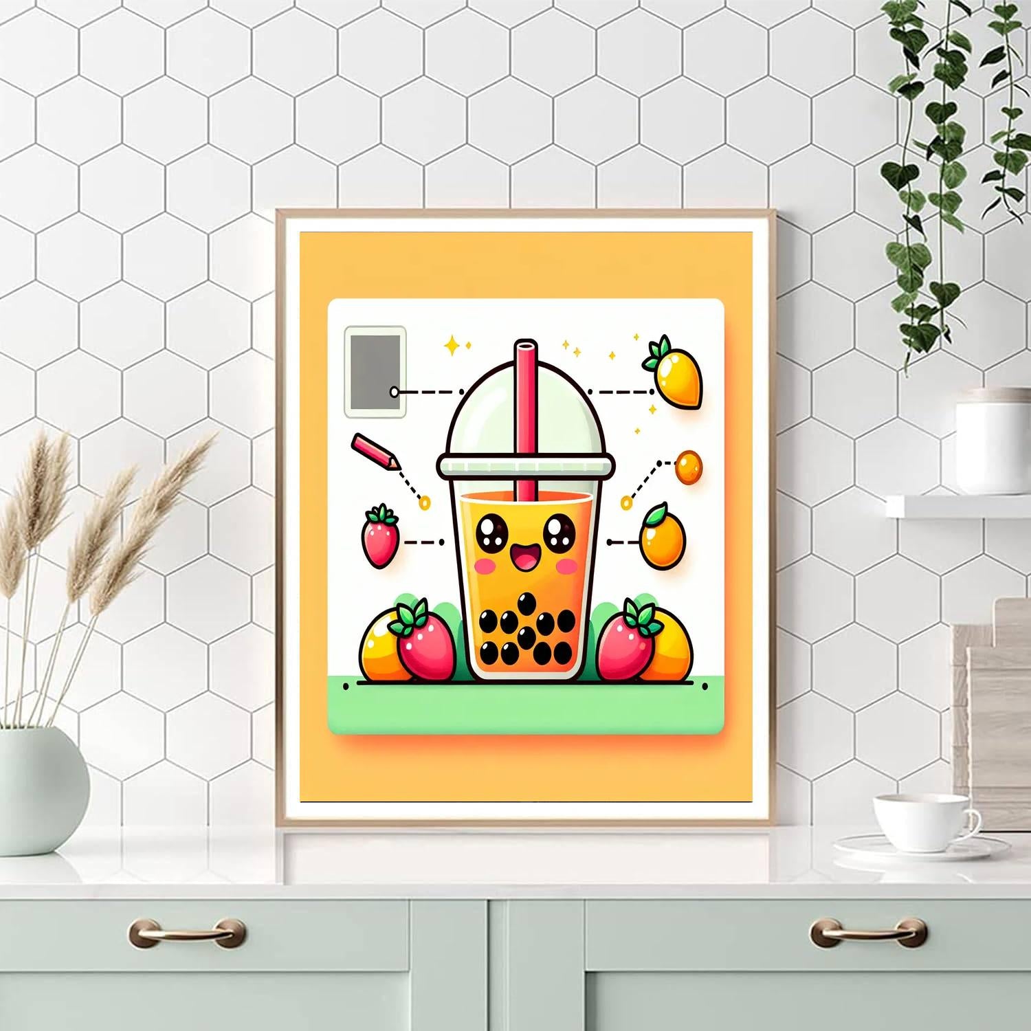 Bubbly Bubble Tea Paint By Numbers Art