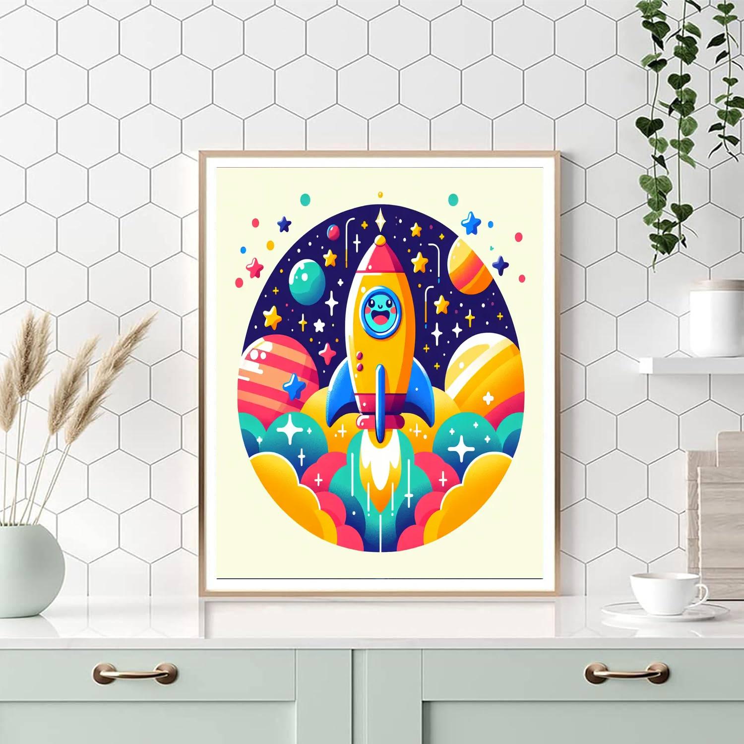 Joyful Space Rocket Paint By Color