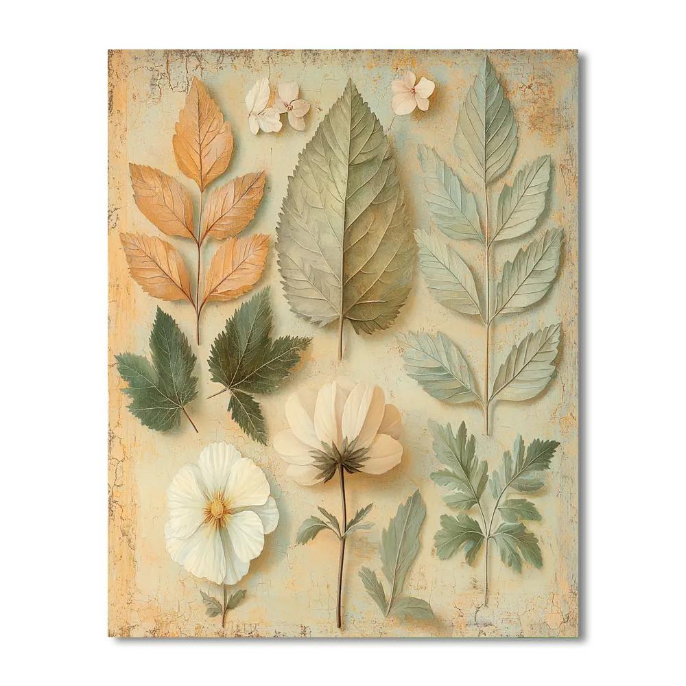 Leonardo Da Vinci Inspired Timeless Botanicals  Paint By Numbers Art