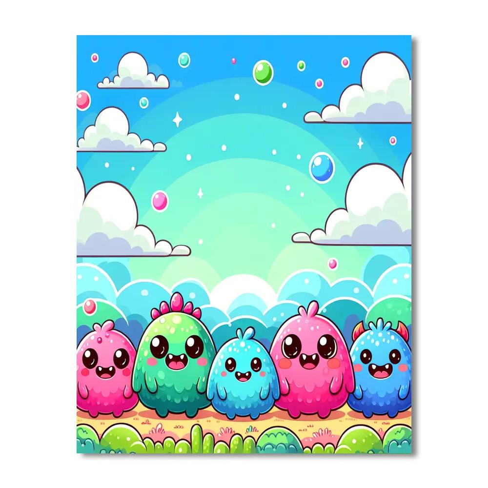 Friendly Monster World Painting By Numbers Kit