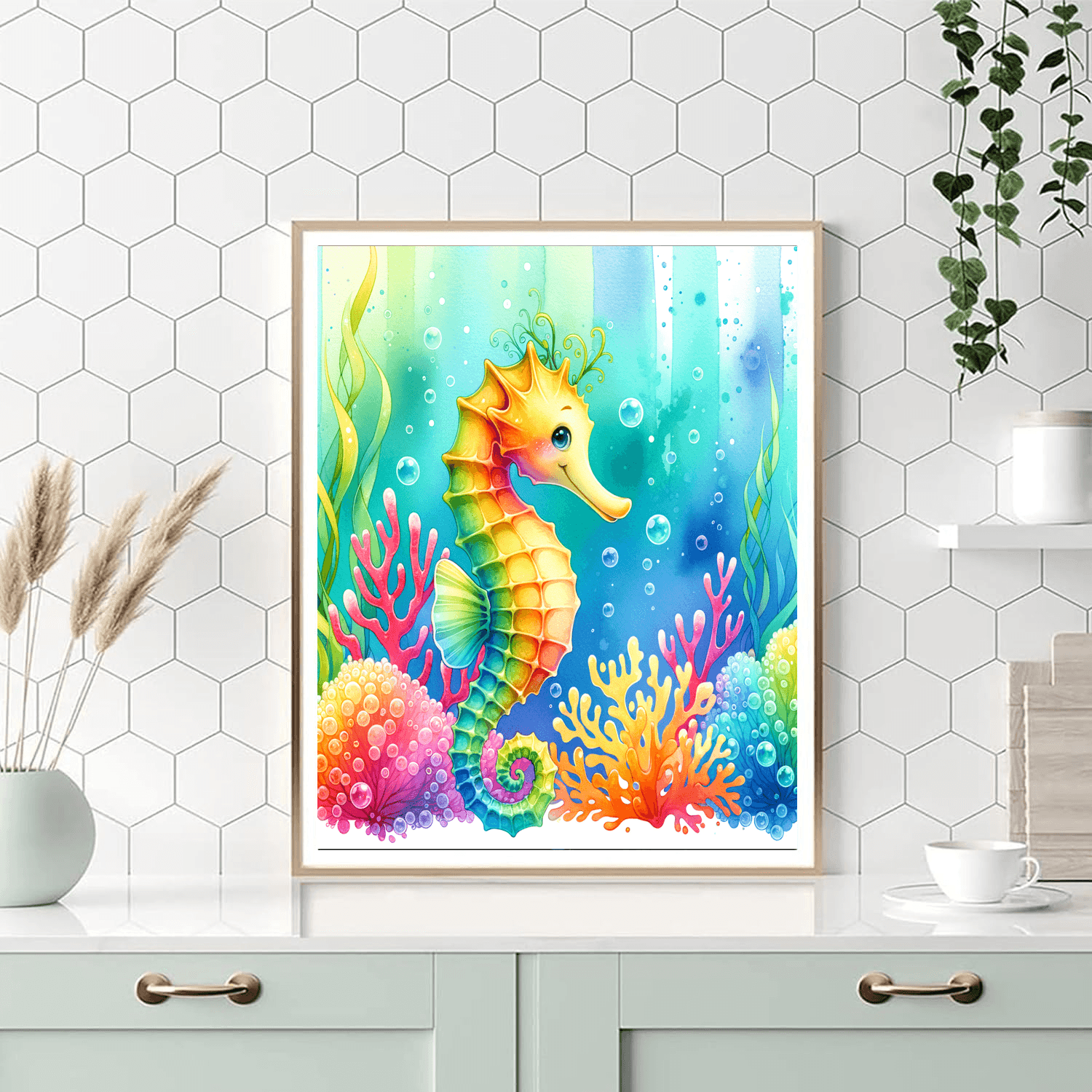 Playful Seahorse - DIY Painting By Numbers Kit