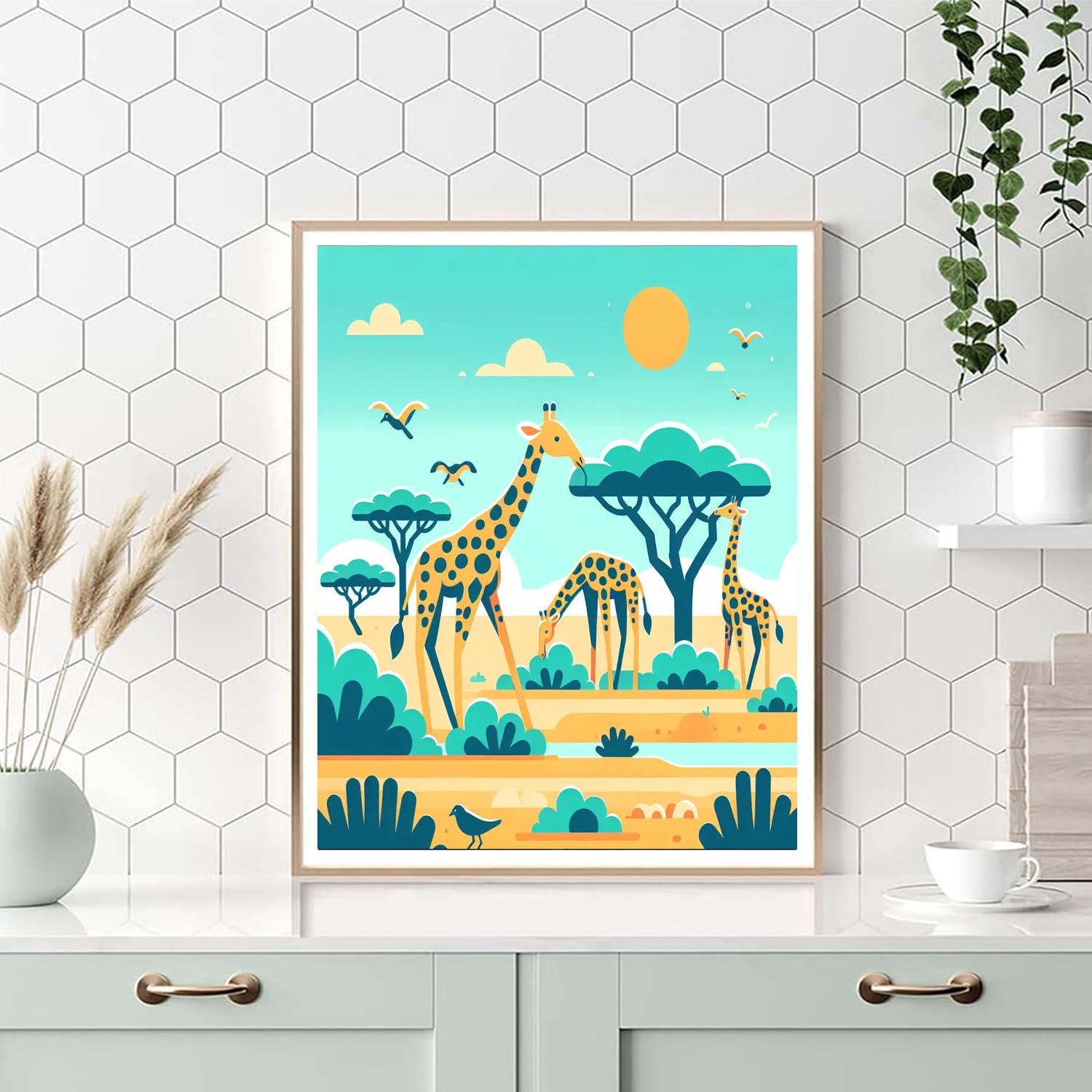 Gentle Giraffe Sanctuary Paint By Numbers