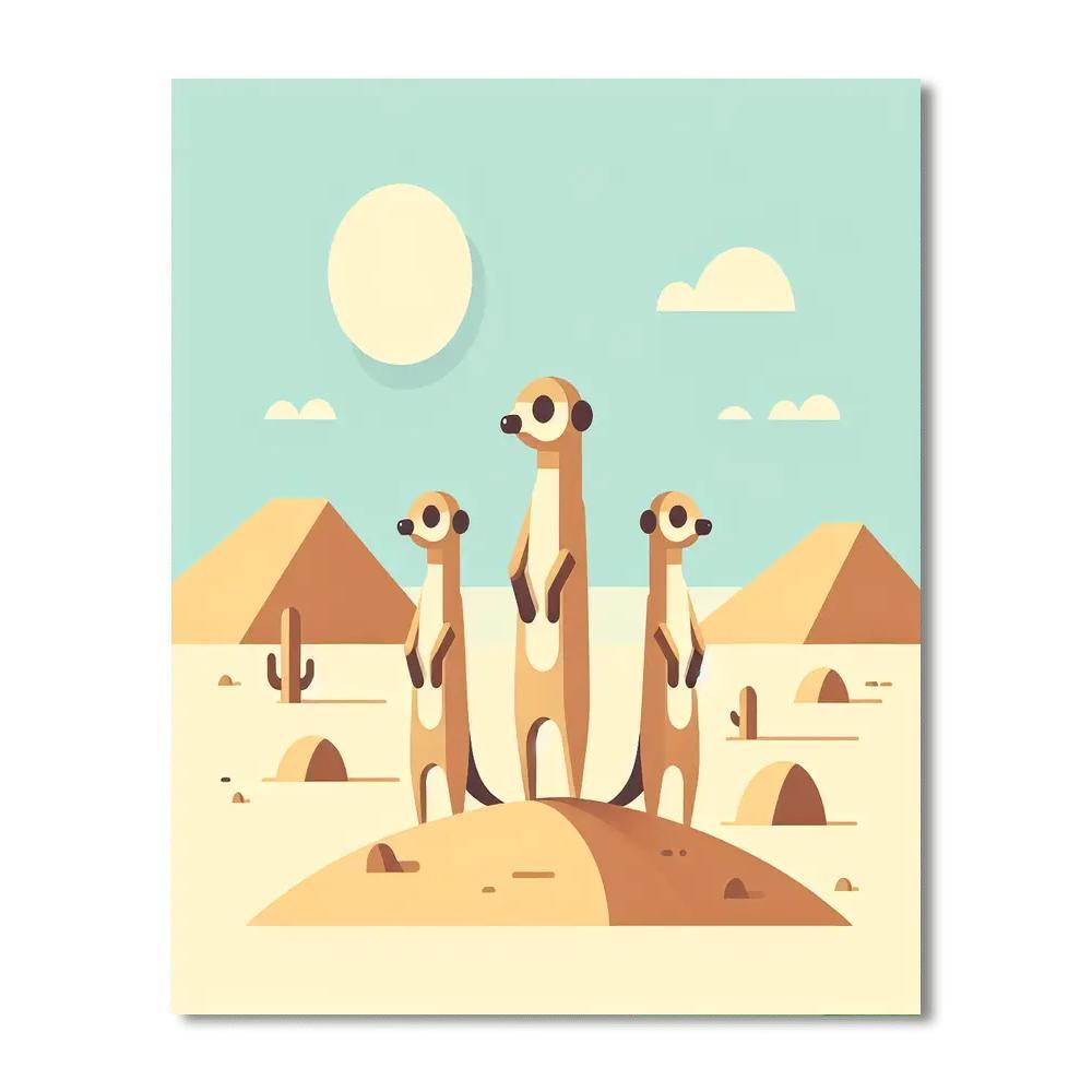 Mystical Mountain Meerkats Number Painting