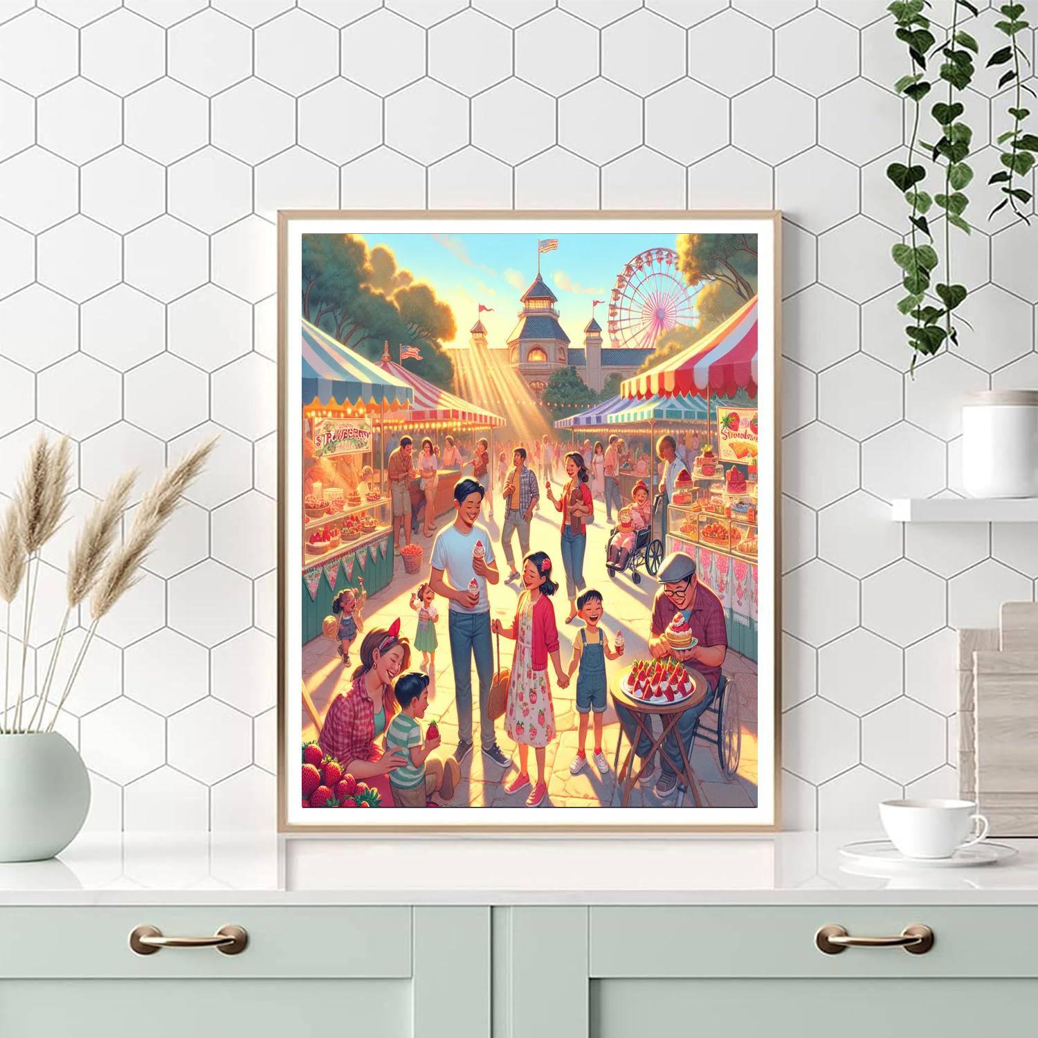 Baldwin Park Strawberry Festival Paint By Numbers Art