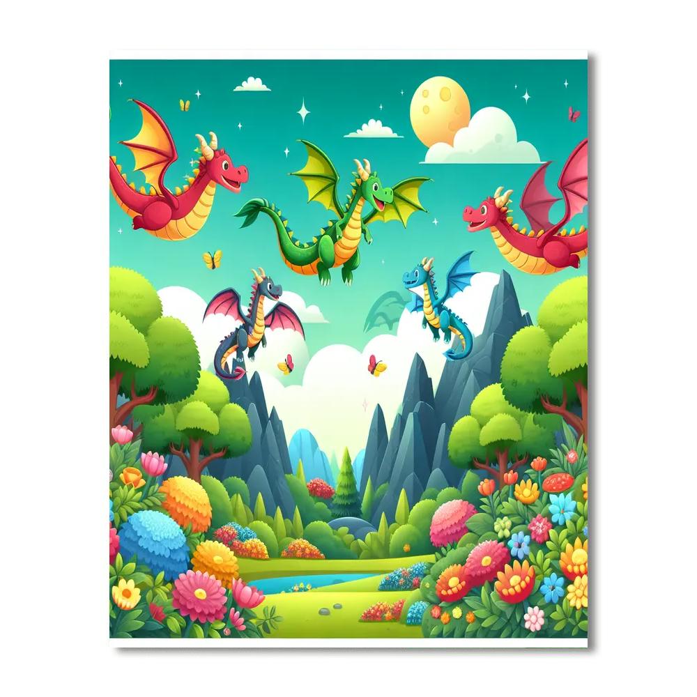 Whimsical Dragonland Painting By Numbers Kit