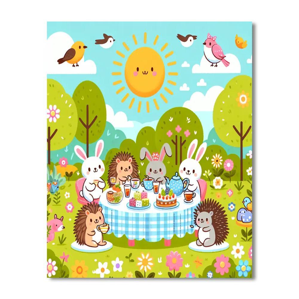 Animal Friends Tea Party Paint By Number
