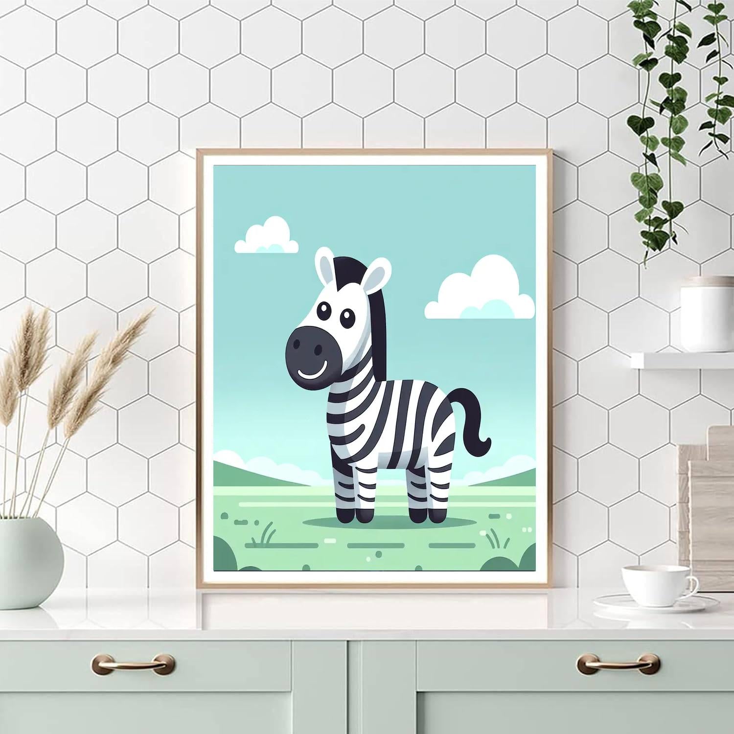 Joyful Zebra Adventure Number Painting