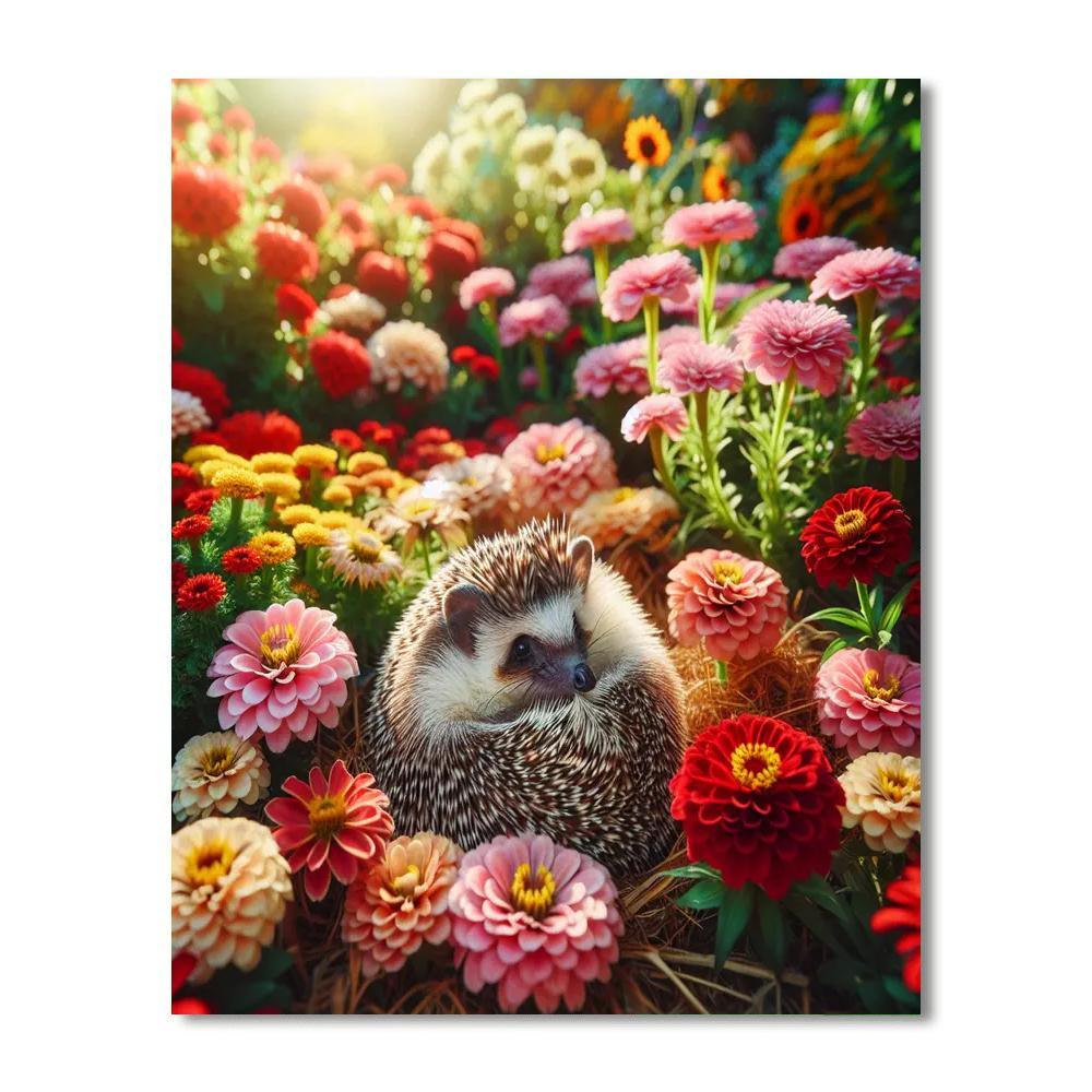 Delightful Hedgehog's Garden Painting By Numbers Kit