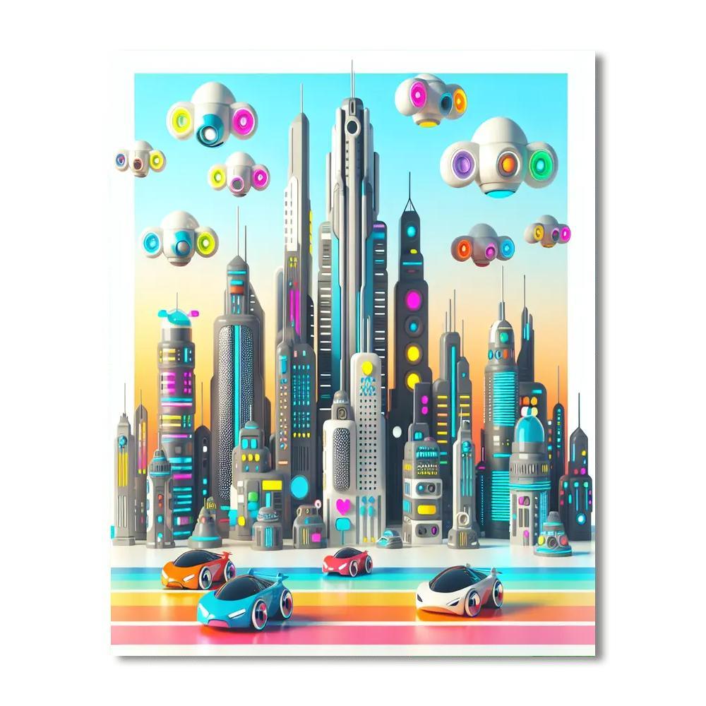 Urban Skyline Utopia Paint By Color