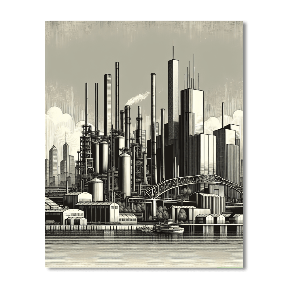Industrial Urban Landscape Paint By Numbers