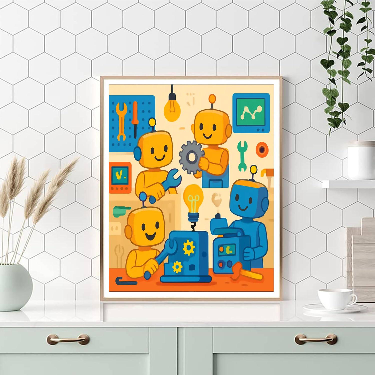 Robot Builders' Lab Paint By Numbers Kits