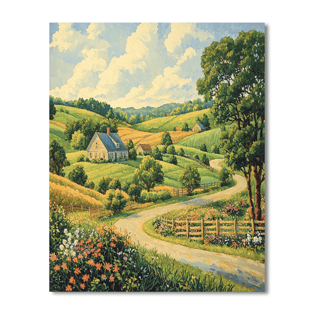 Grant Wood Inspired Rural Dreams  Paint By Numbers