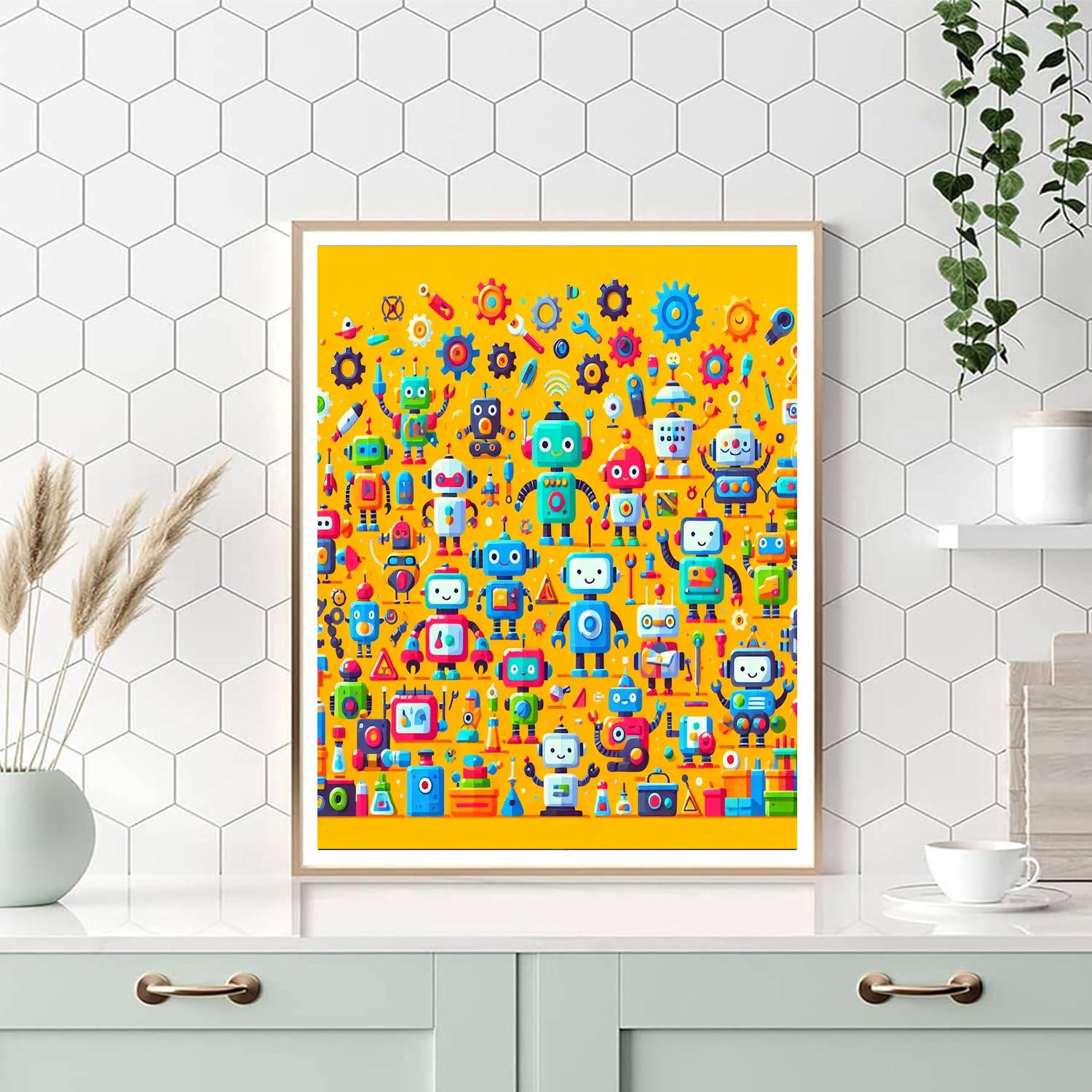 Robot Engineering Zone Paint By Numbers