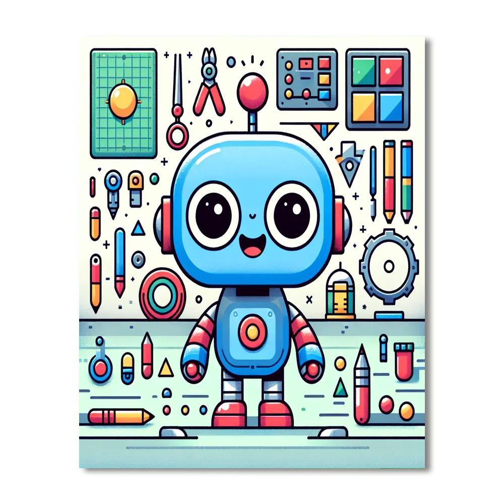 Energetic Robot Paint By Numbers Art