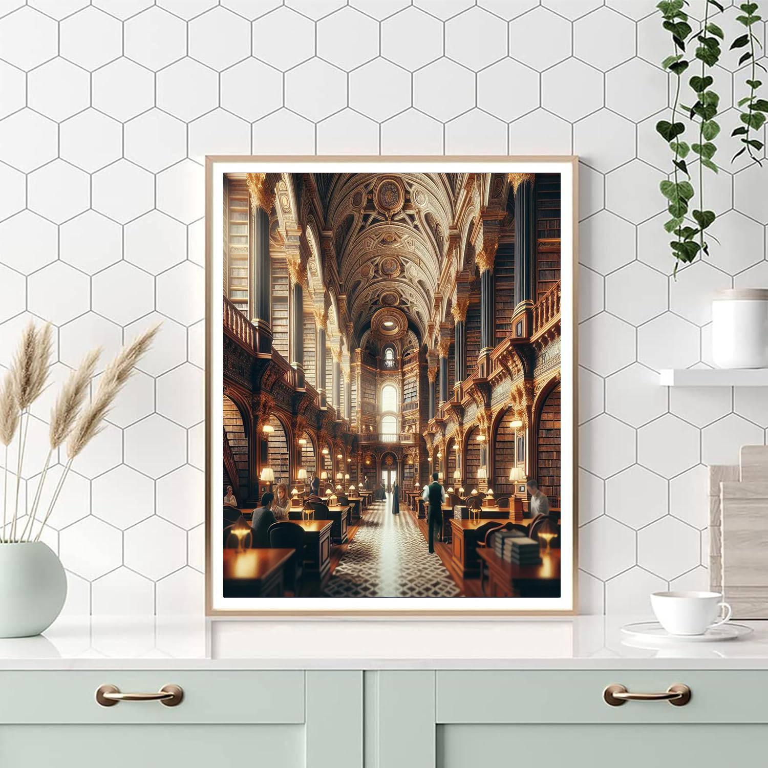 Renaissance Library Escape Number Painting