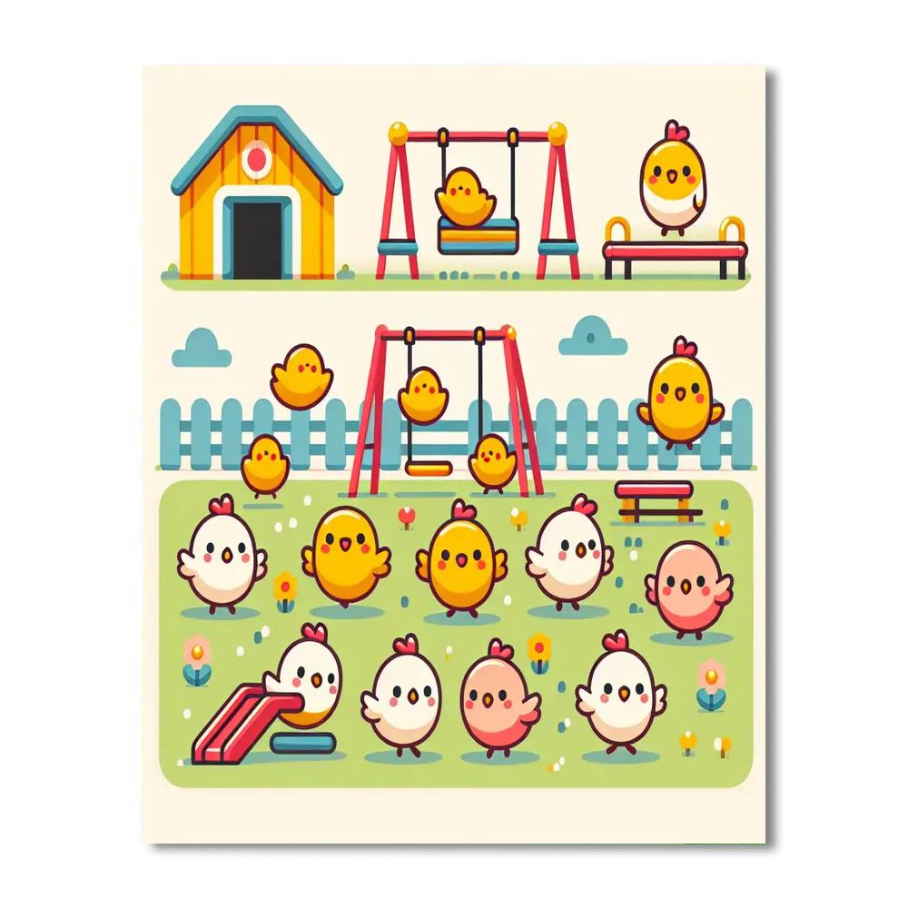 Cheerful Chick Playground Painting By Numbers Kit